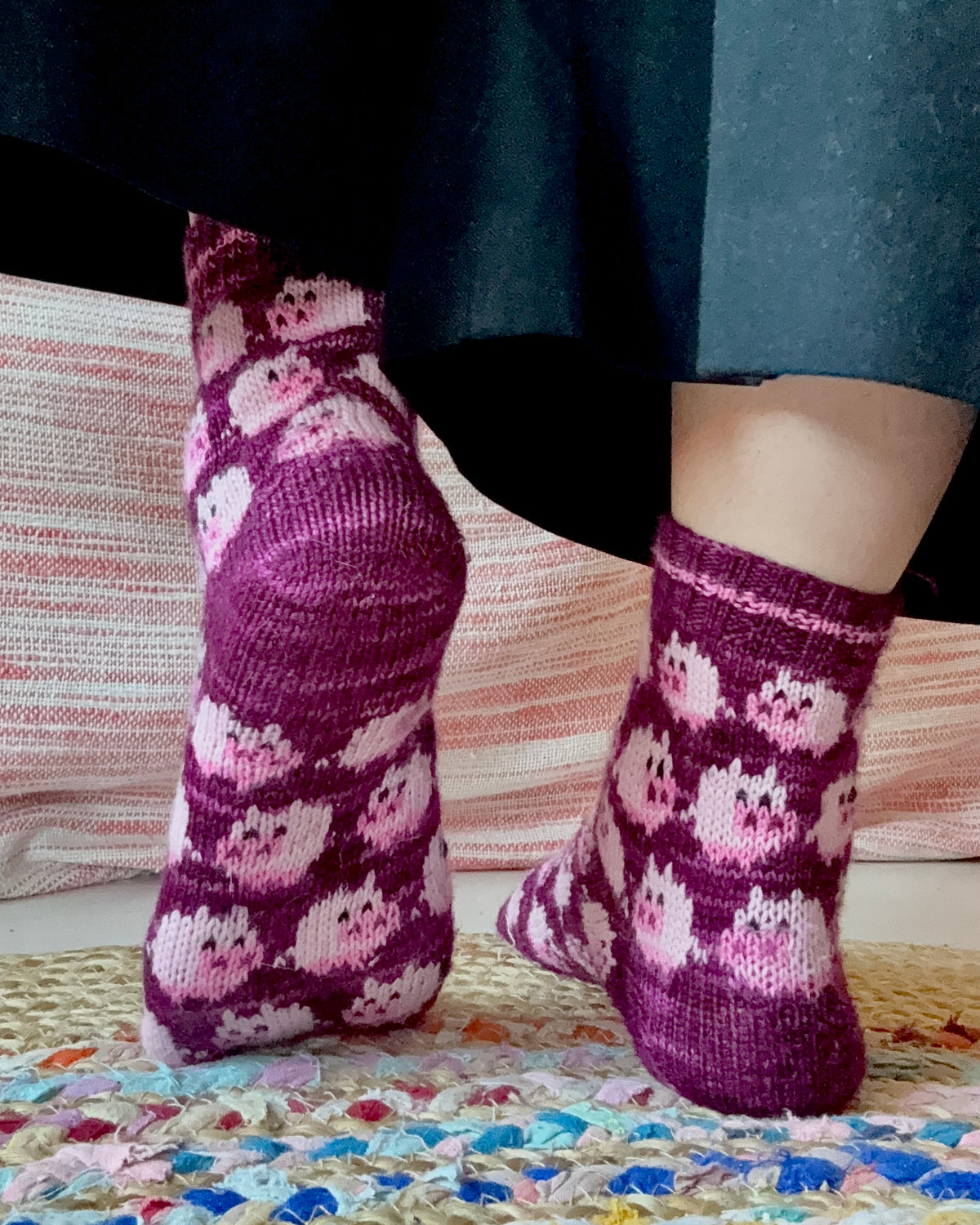 Digital item - Herding Piggies sock knitting pattern