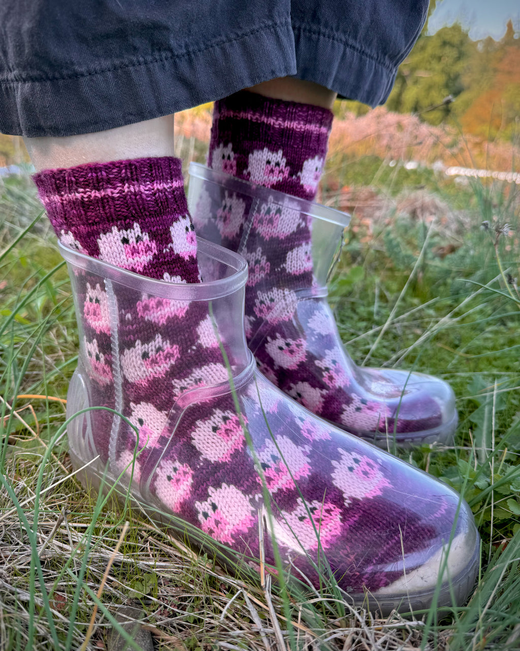 Digital item - Herding Piggies sock knitting pattern