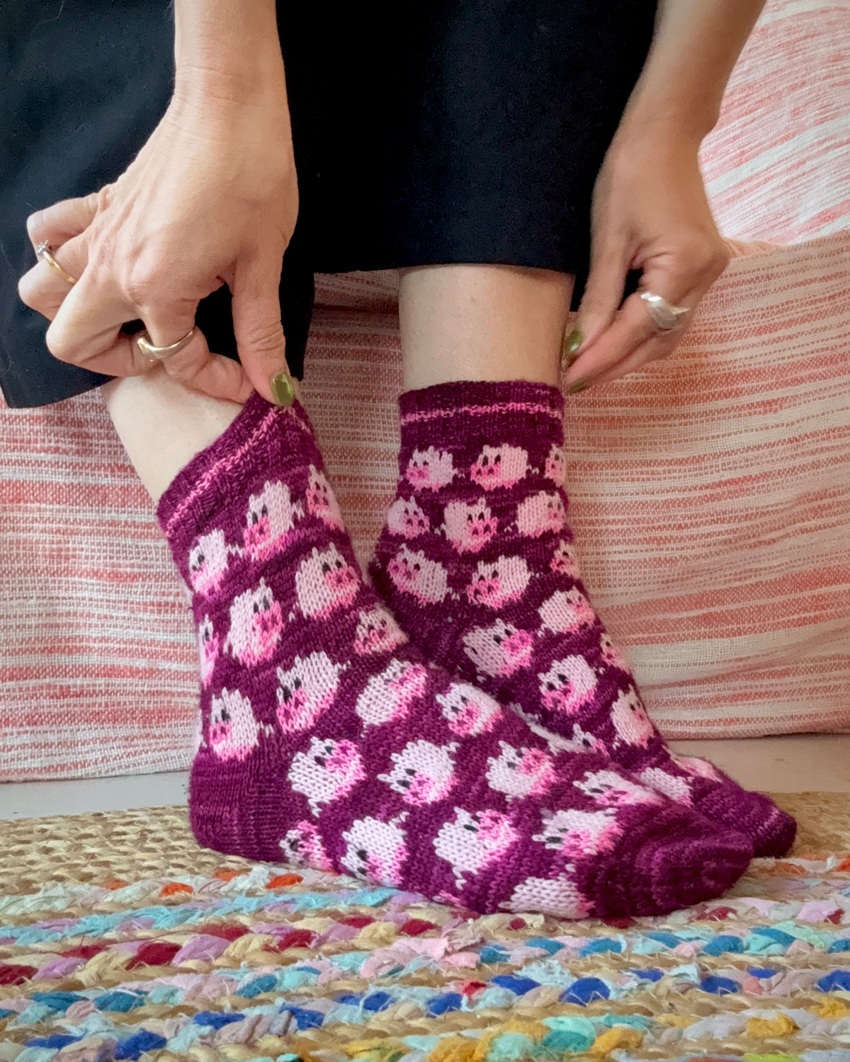 Digital item - Herding Piggies sock knitting pattern