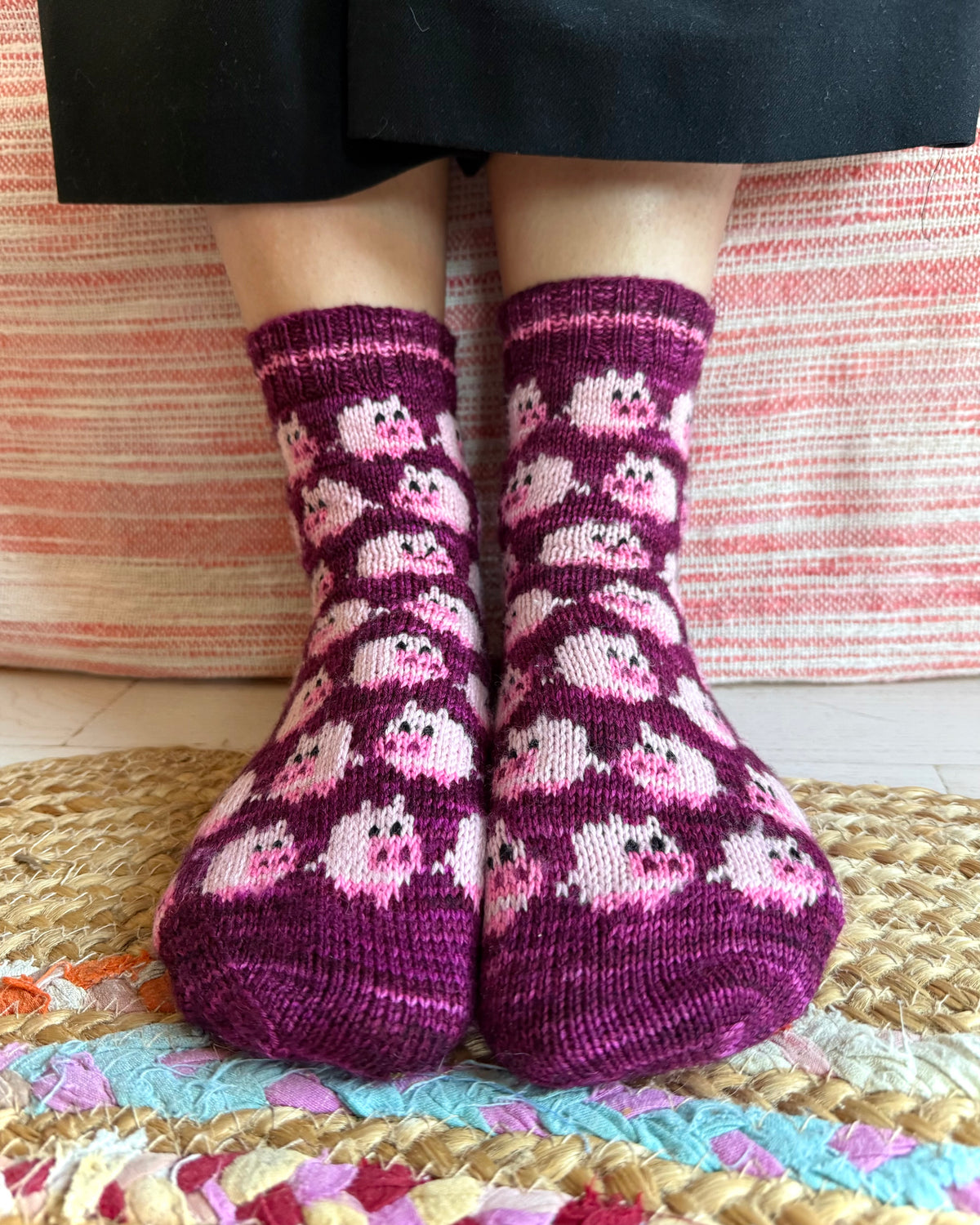 Digital item - Herding Piggies sock knitting pattern