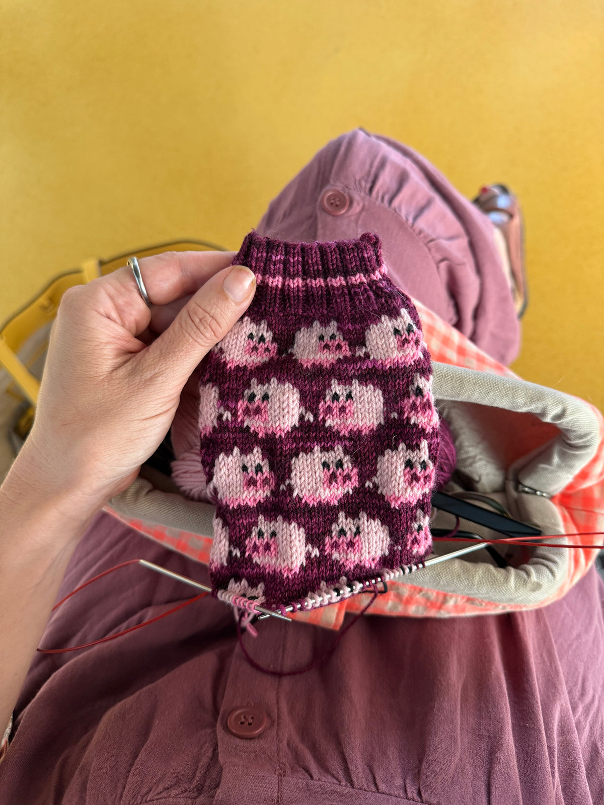 Digital item - Herding Piggies sock knitting pattern