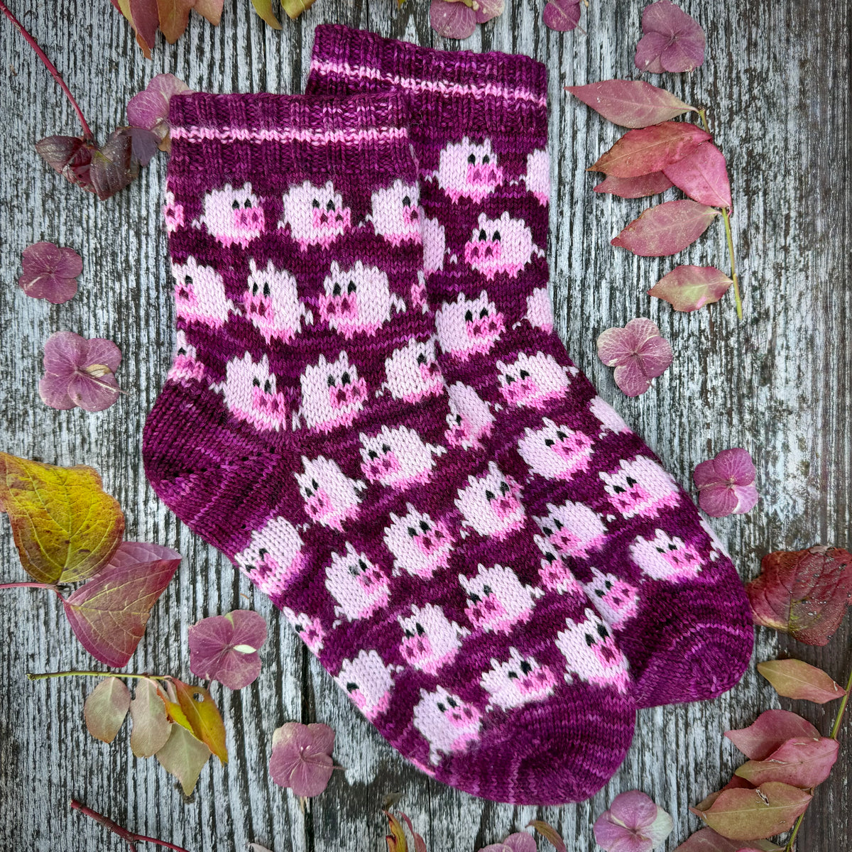 Digital item - Herding Piggies sock knitting pattern