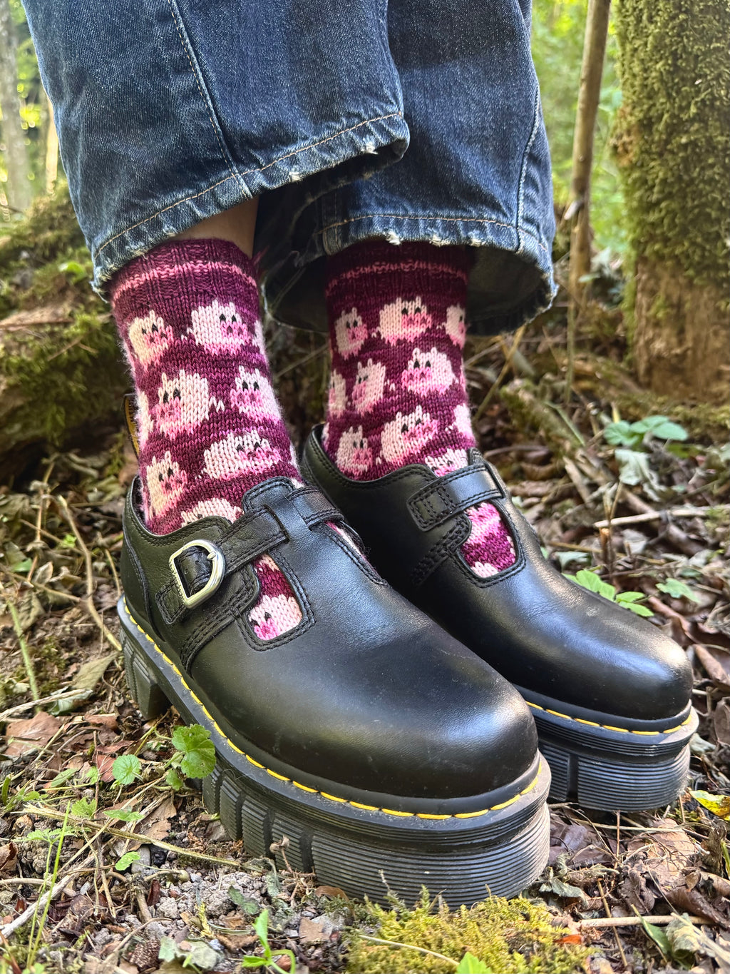 Digital item - Herding Piggies sock knitting pattern
