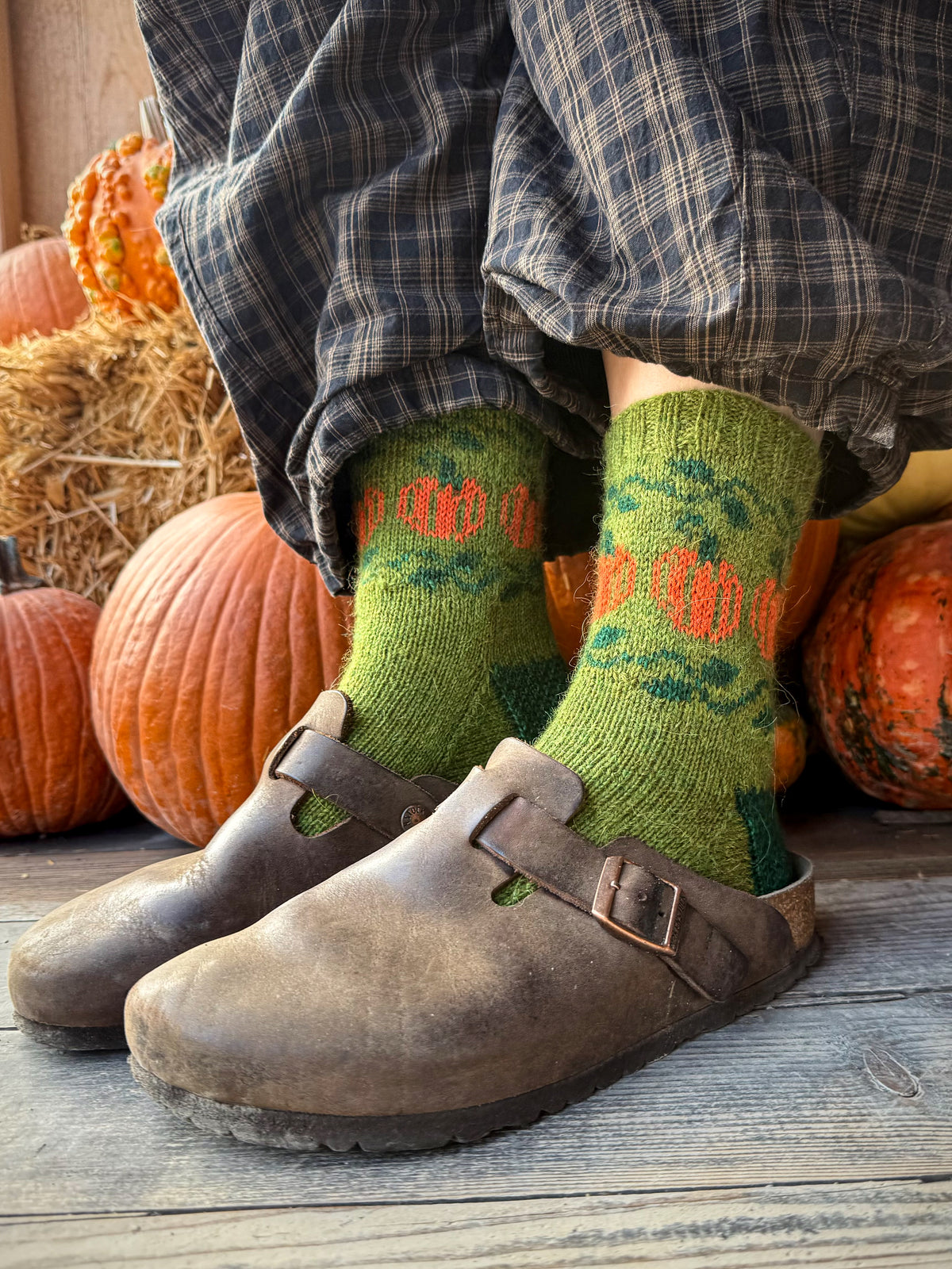 Digital Item - Cottage Pumpkin socks pattern set instructions. In English and German