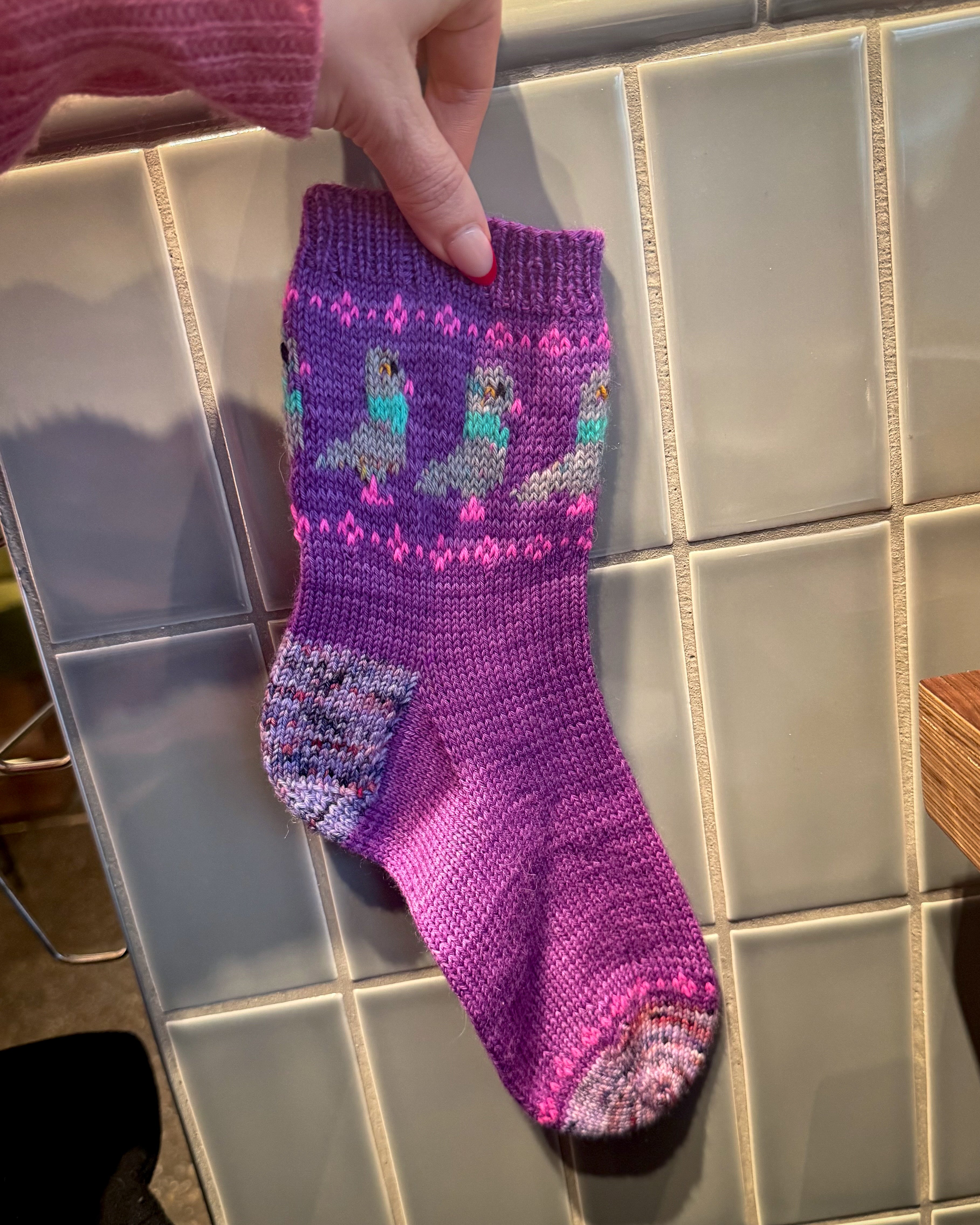 DIGITAL ITEM Fancy Pigeon socks. Knitting instructions in English.