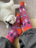 DIGITAL ITEM - Purr-fect socks knitting pattern.