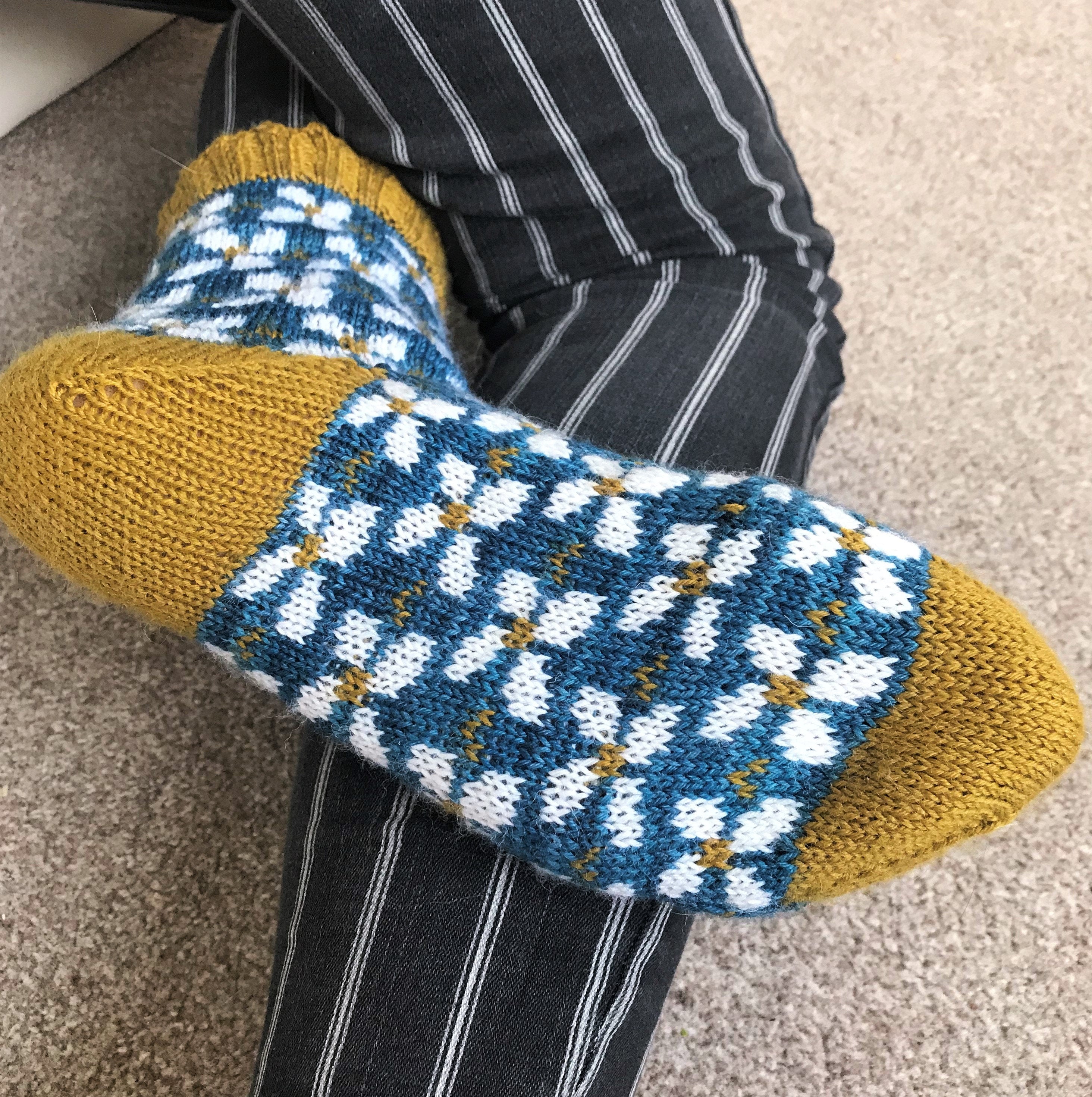 DIGITAL ITEM Whoops a Daisy sock knitting instructions