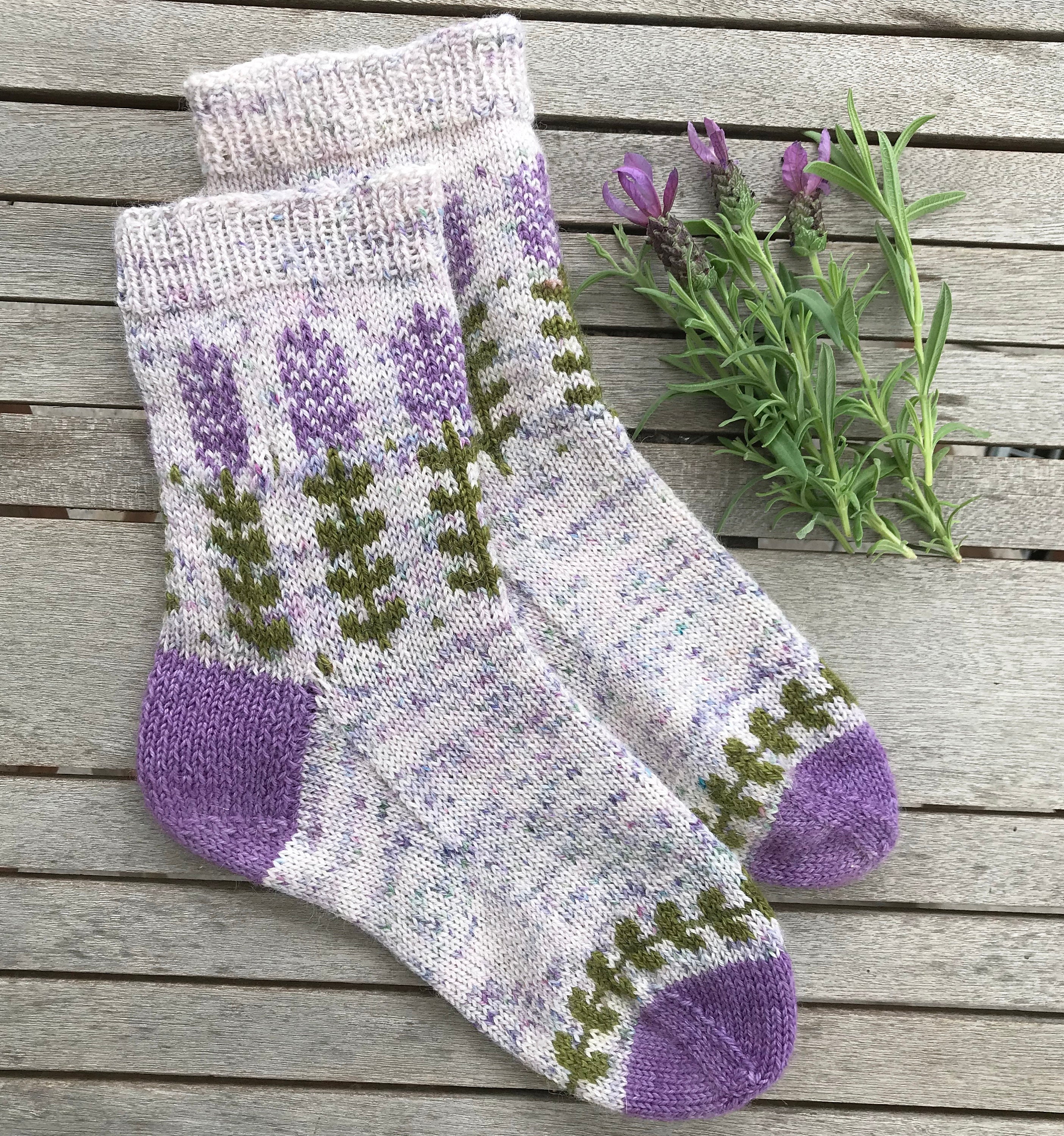 DIGITAL ITEM. Blooming Lavender socks knitting instructions