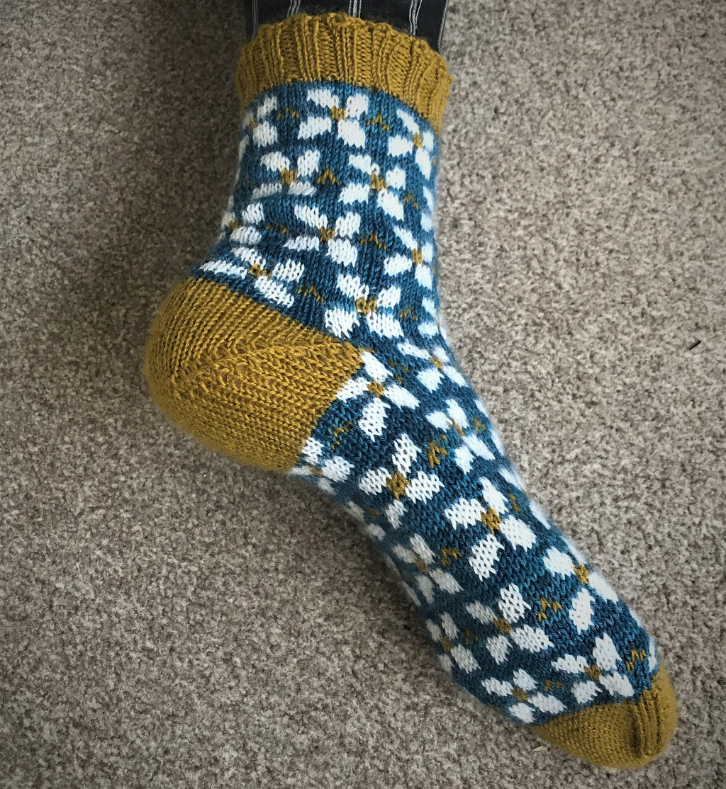 DIGITAL ITEM Whoops a Daisy sock knitting instructions