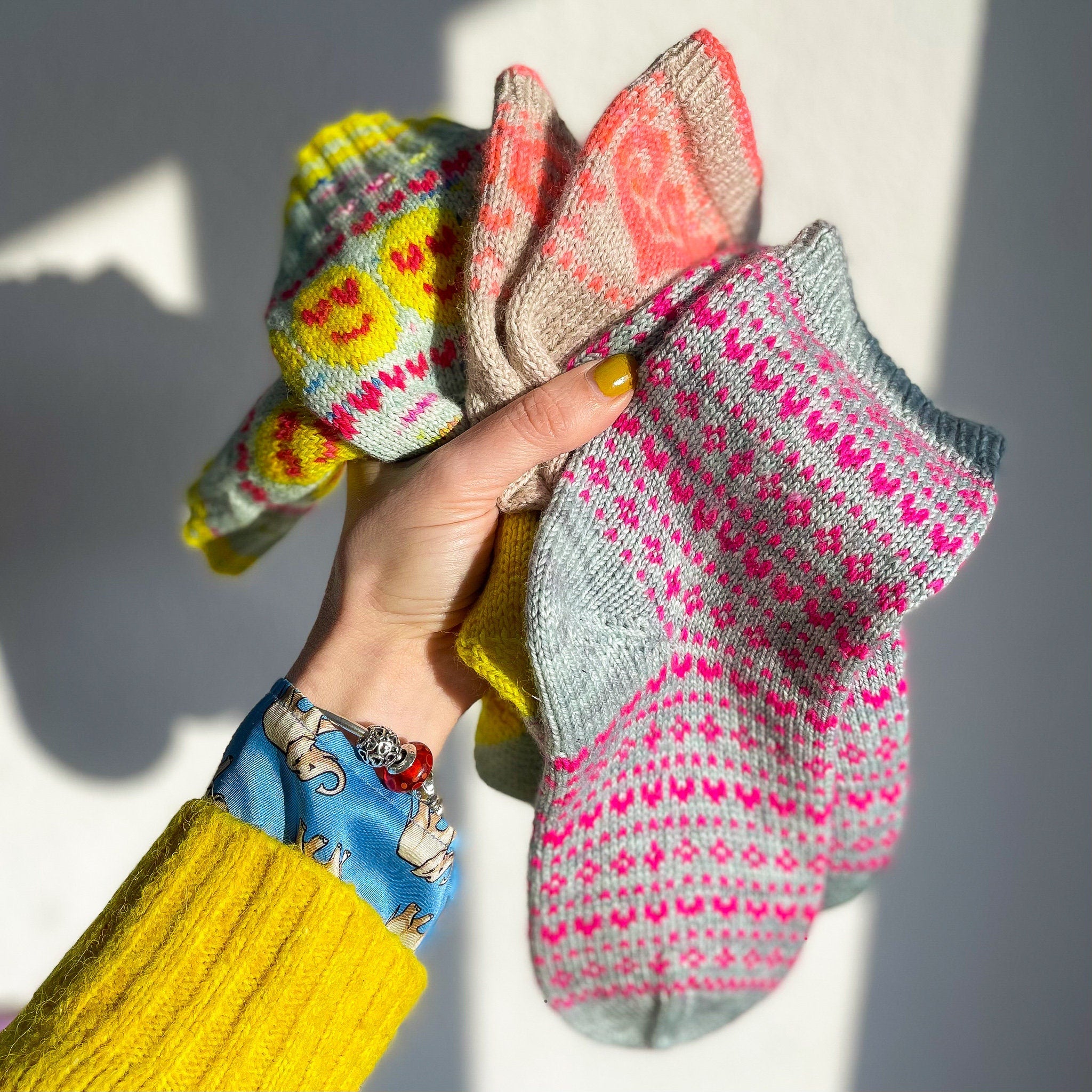 DIGITAL ITEM. PDF knitting instructions Heart Shaped sock set