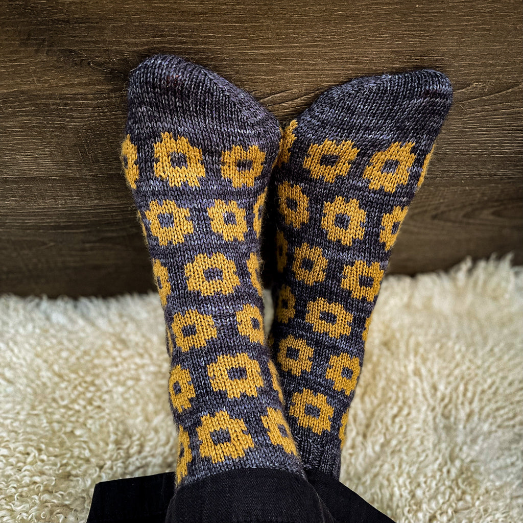 DIGITAL ITEM. Field of Sunflowers sock set knitting instructions