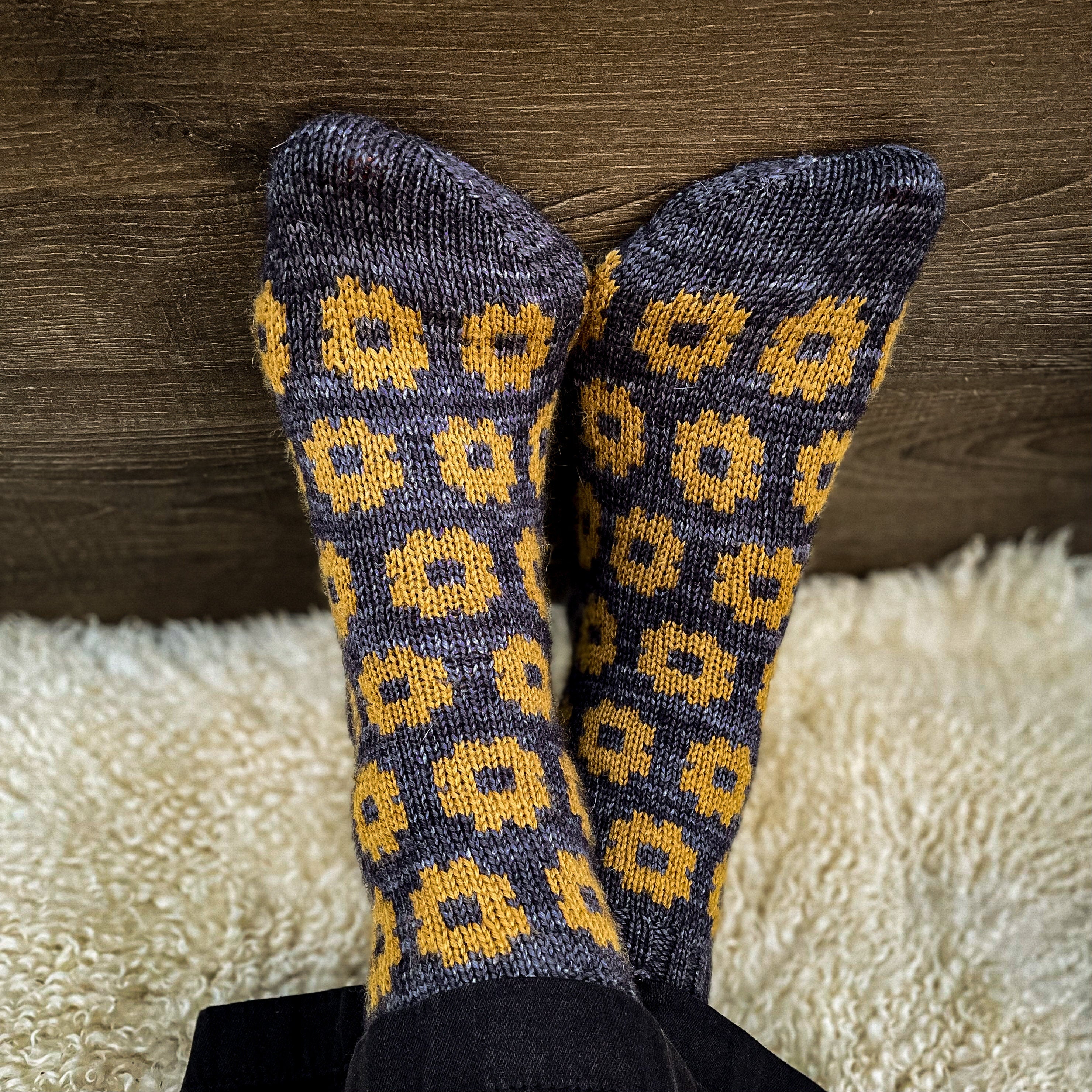 DIGITAL ITEM. Field of Sunflowers sock set knitting instructions