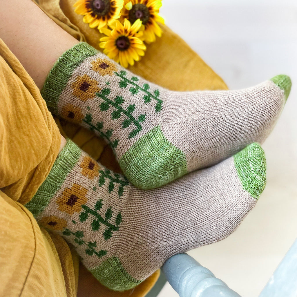 DIGITAL ITEM. Field of Sunflowers sock set knitting instructions