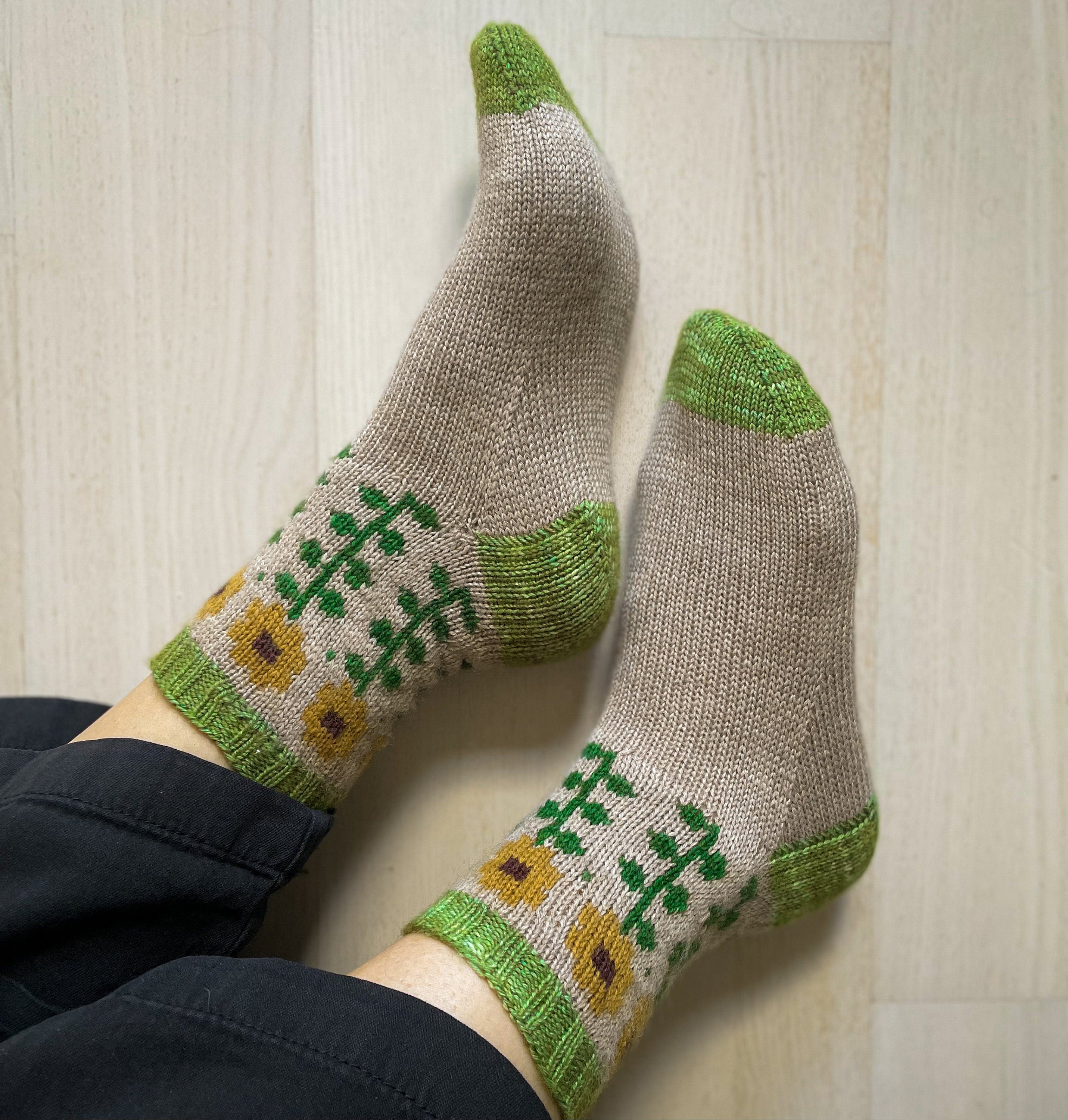 DIGITAL ITEM. Field of Sunflowers sock set knitting instructions