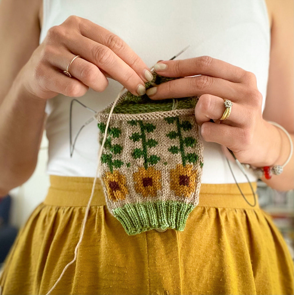 DIGITAL ITEM. Field of Sunflowers sock set knitting instructions