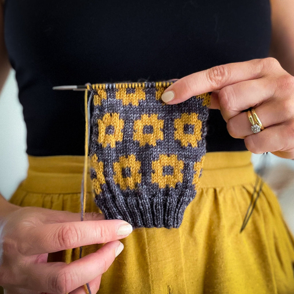 DIGITAL ITEM. Field of Sunflowers sock set knitting instructions