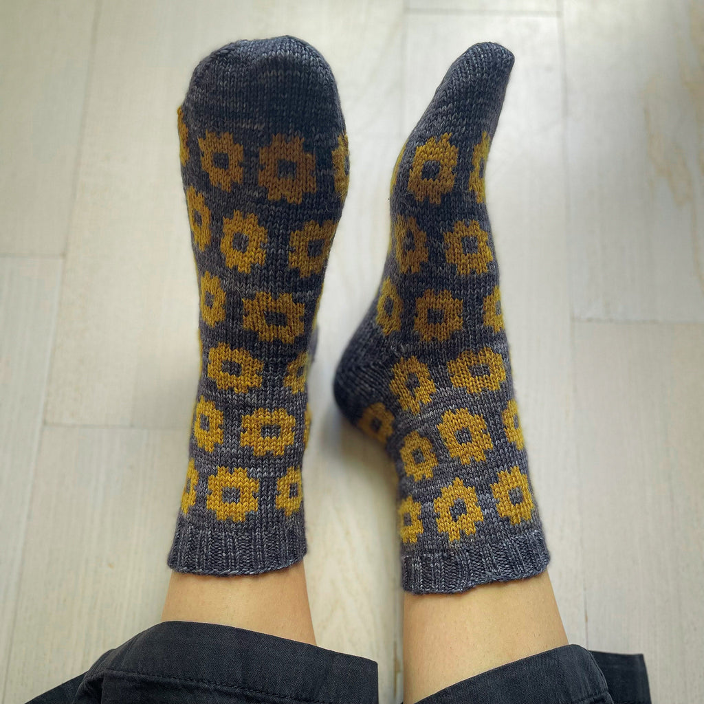 DIGITAL ITEM. Field of Sunflowers sock set knitting instructions