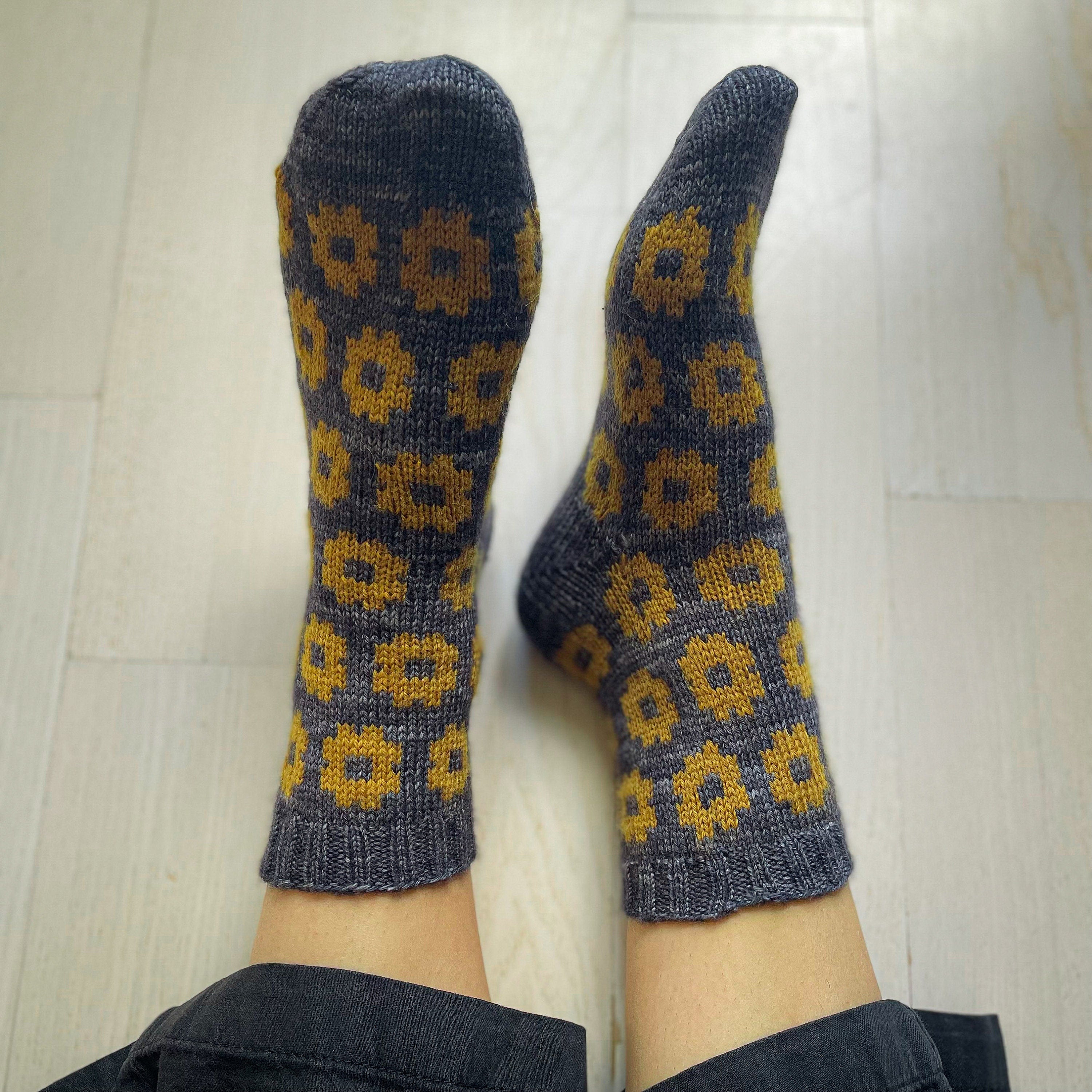 DIGITAL ITEM. Field of Sunflowers sock set knitting instructions