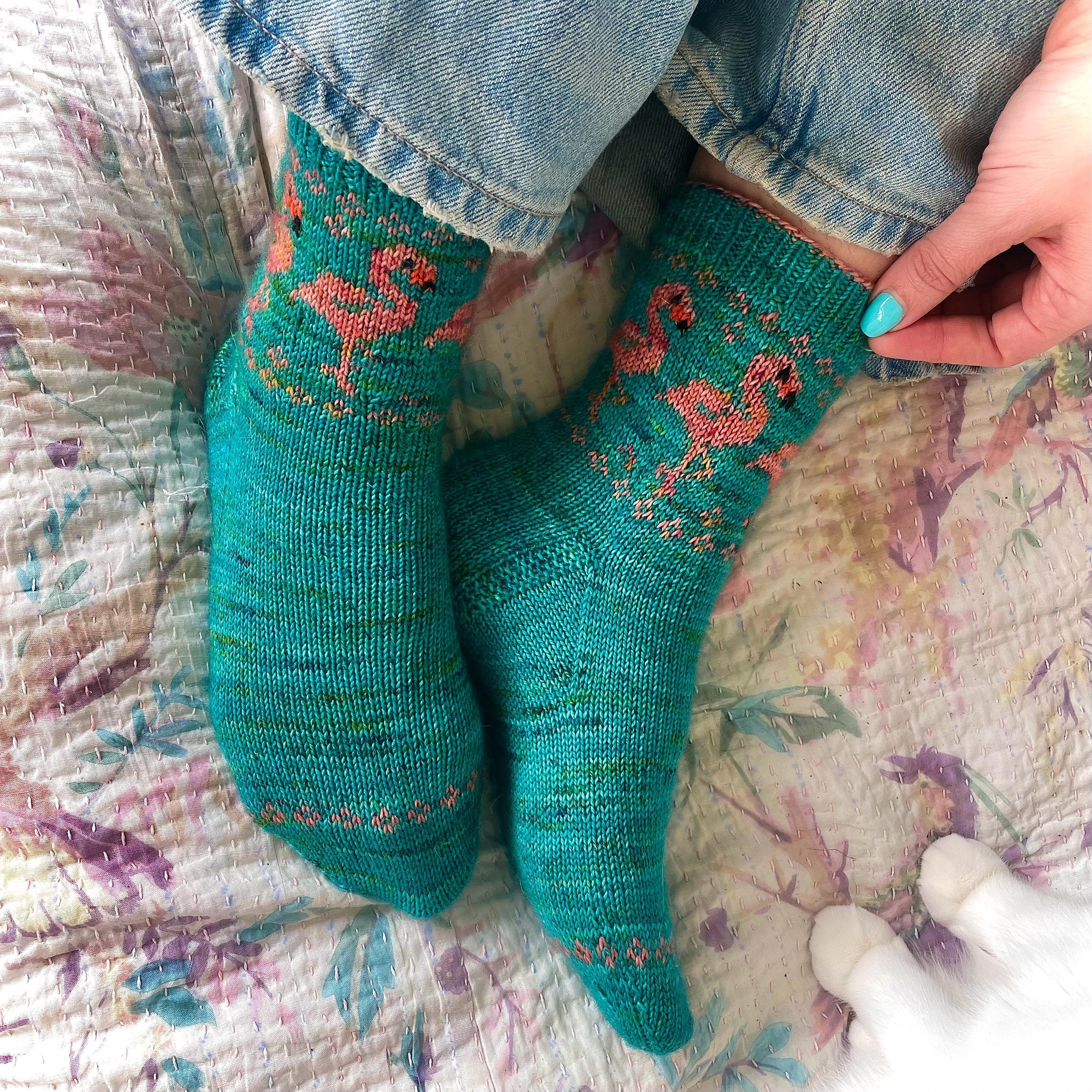 DIGITAL ITEM Why are Flamingos Pink socks set PDF