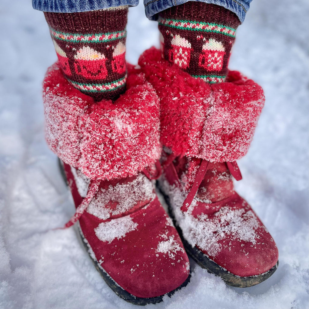 DIGITAL ITEM - Cup of Hot Cocoa socks knitting pattern PDF