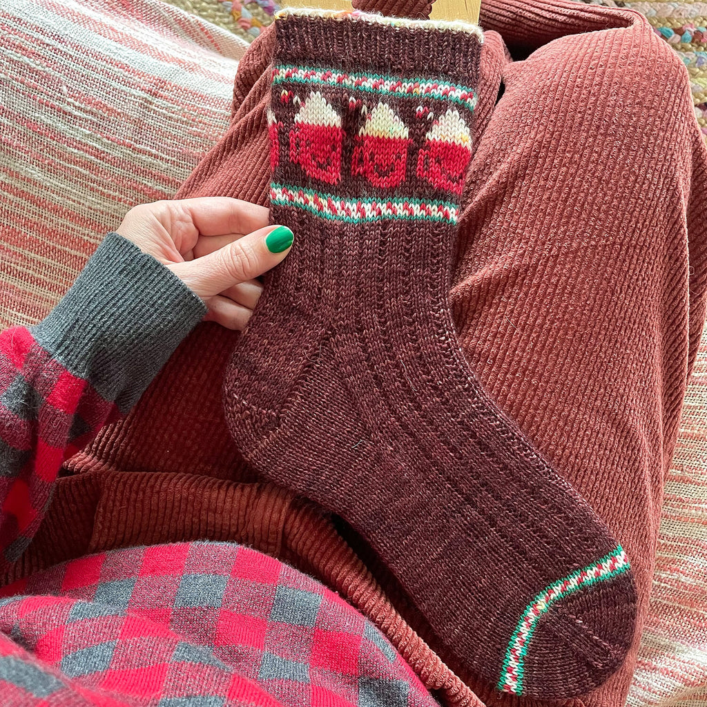 DIGITAL ITEM - Cup of Hot Cocoa socks knitting pattern PDF
