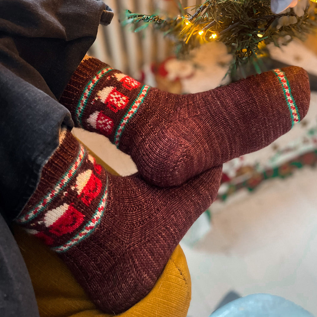 DIGITAL ITEM - Cup of Hot Cocoa socks knitting pattern PDF