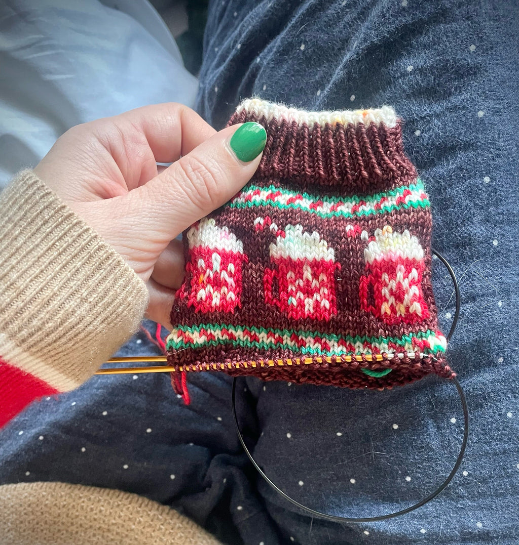 DIGITAL ITEM - Cup of Hot Cocoa socks knitting pattern PDF