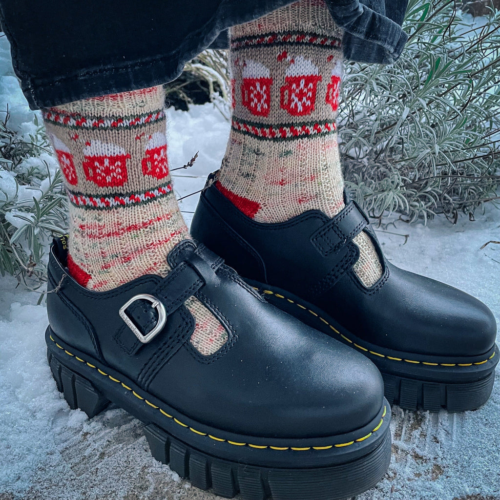 DIGITAL ITEM - Cup of Hot Cocoa socks knitting pattern PDF