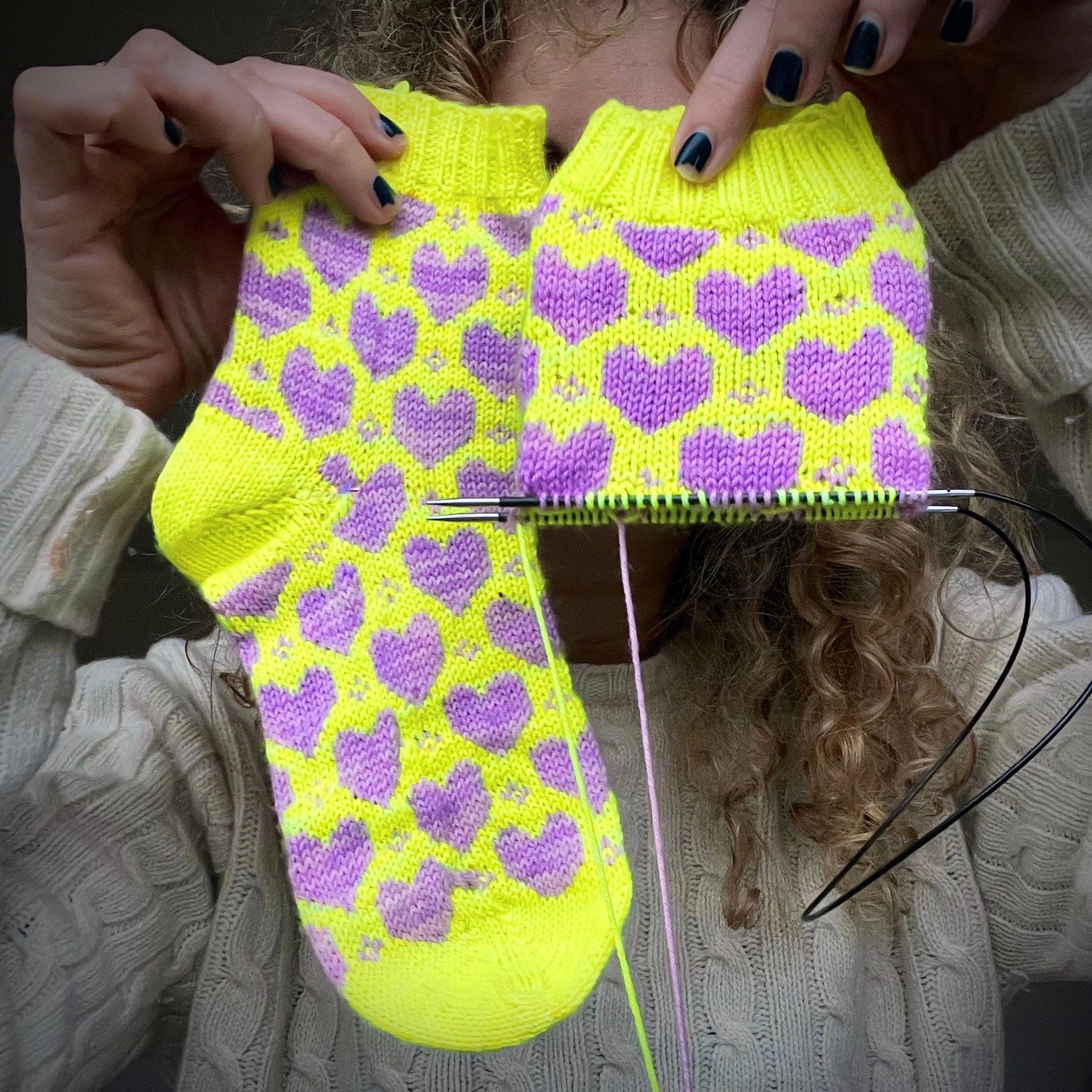 DIGITAL ITEM - I Heart socks PDF knitting pattern