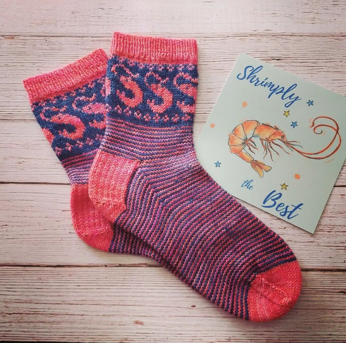 DIGITAL ITEM - Shrimply the Best socks PDF knitting pattern