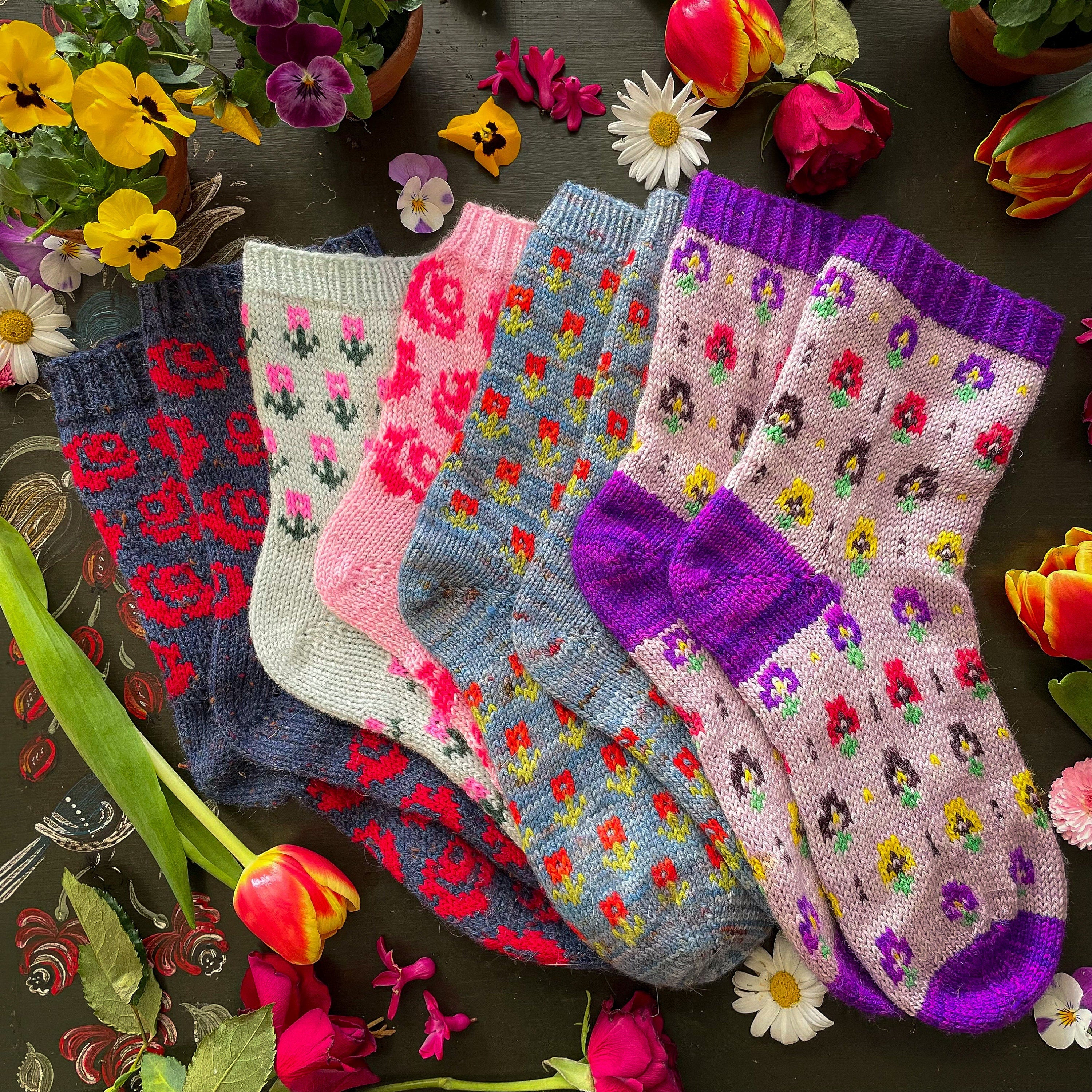 DIGITAL ITEM -Charlottes Flower Garden sock set