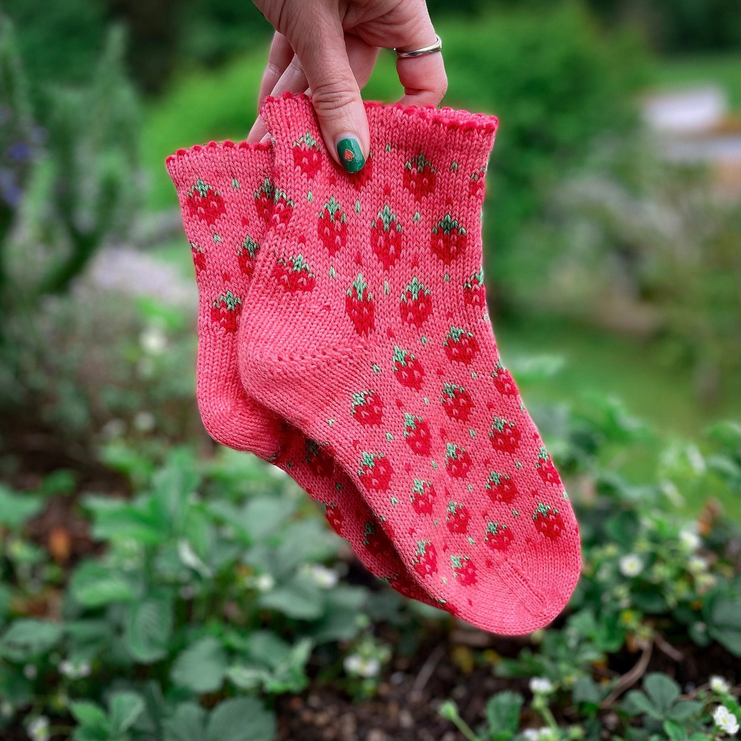 DIGITAL ITEM - Itty Bitty Berry socks PDF knitting pattern