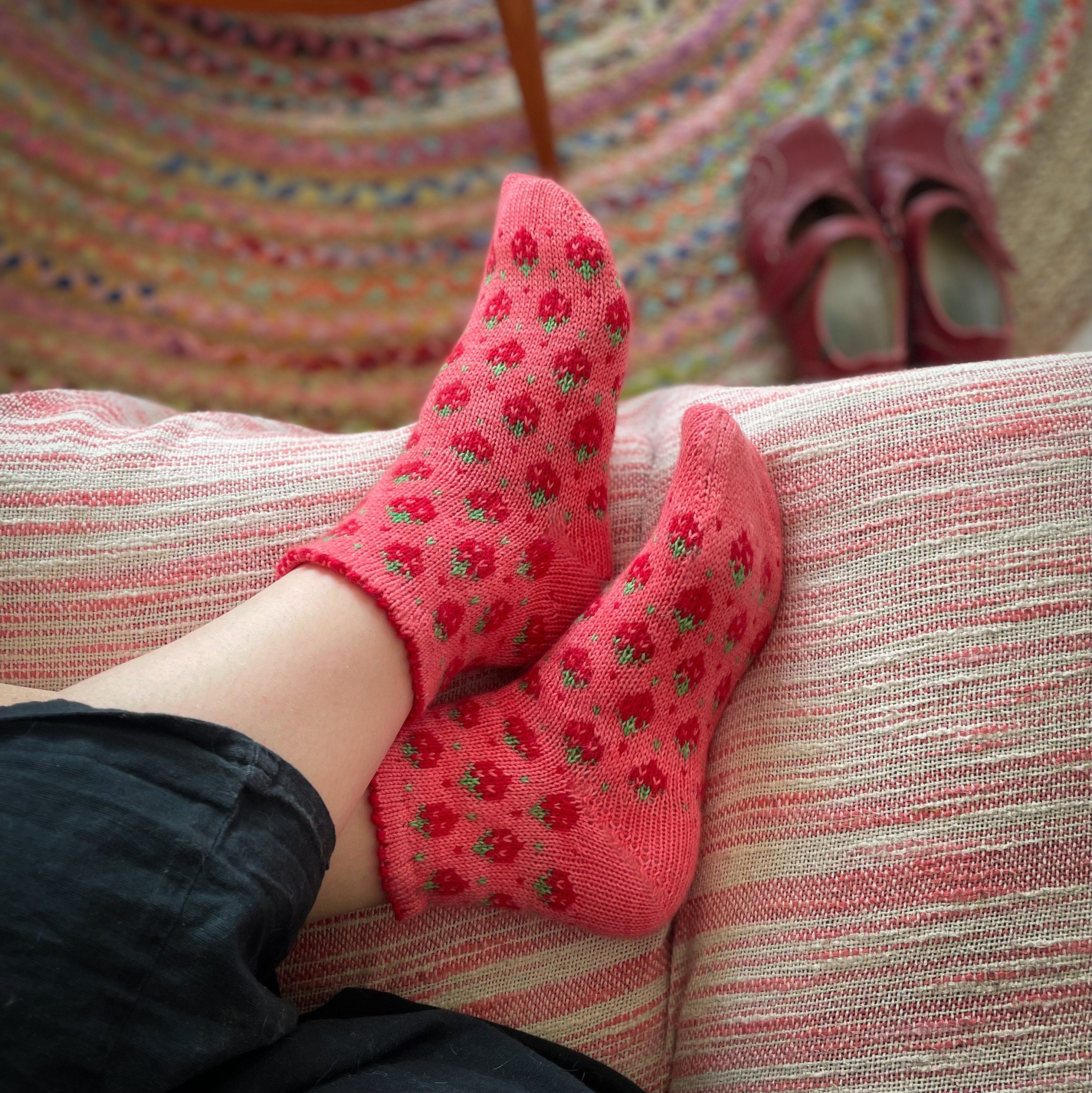 DIGITAL ITEM - Itty Bitty Berry socks PDF knitting pattern