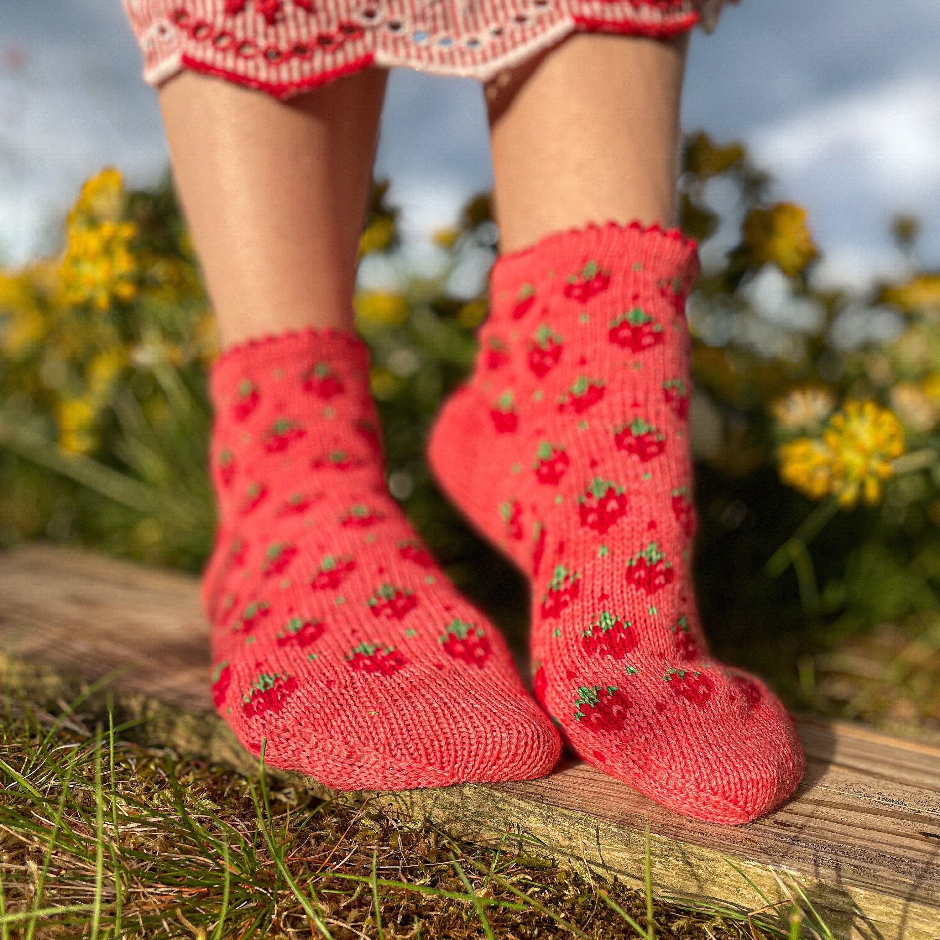 DIGITAL ITEM - Itty Bitty Berry socks PDF knitting pattern