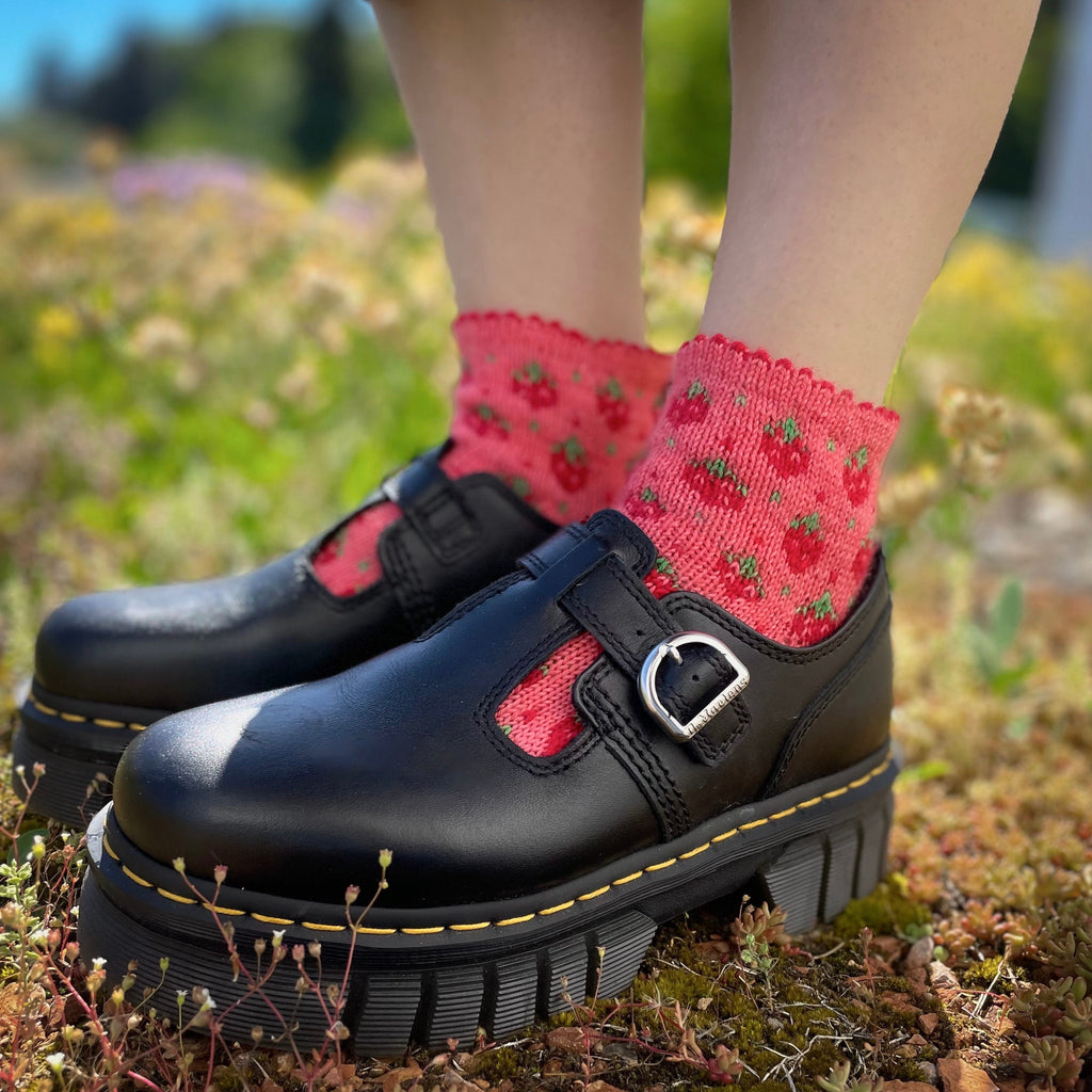 DIGITAL ITEM - Itty Bitty Berry socks PDF knitting pattern
