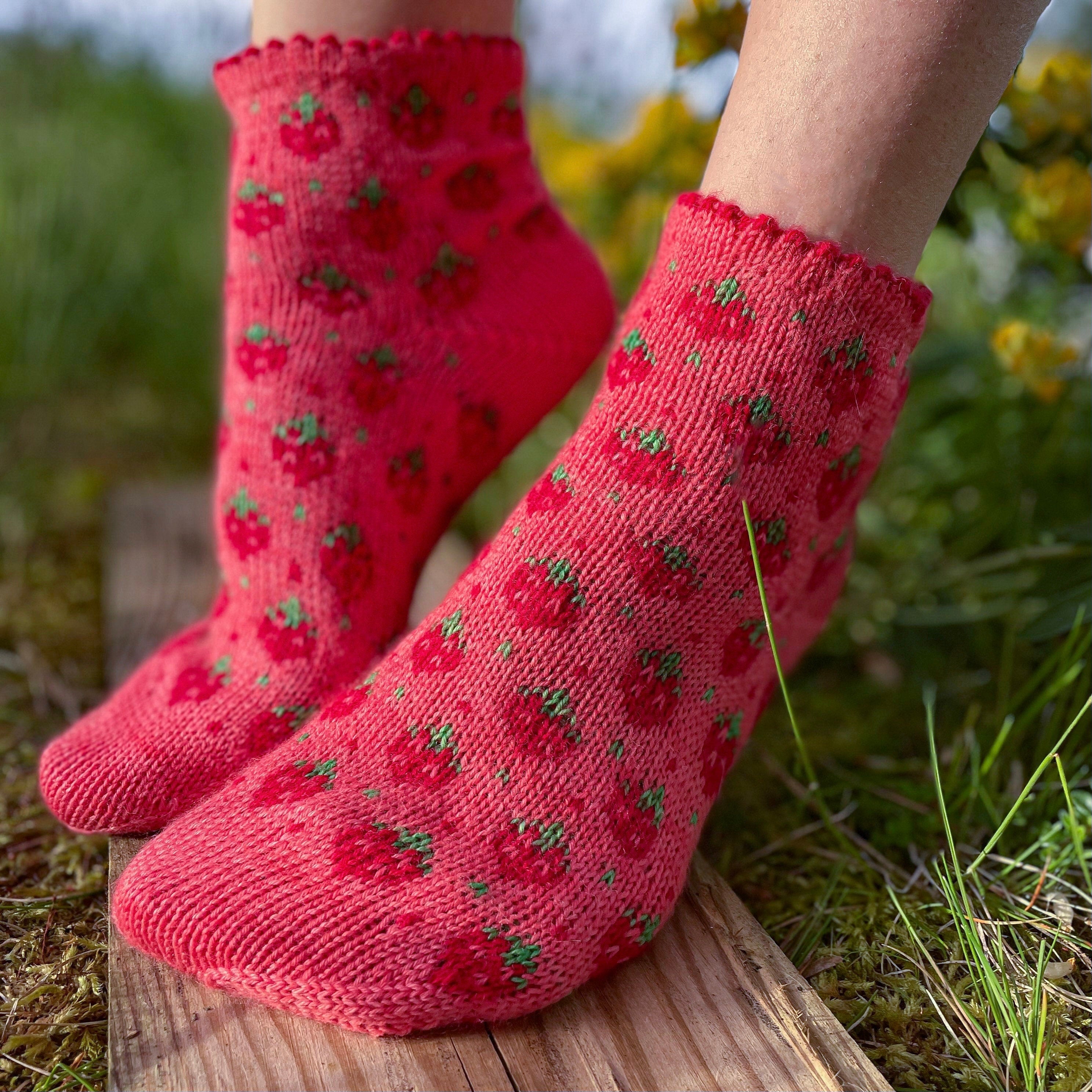 DIGITAL ITEM - Itty Bitty Berry socks PDF knitting pattern