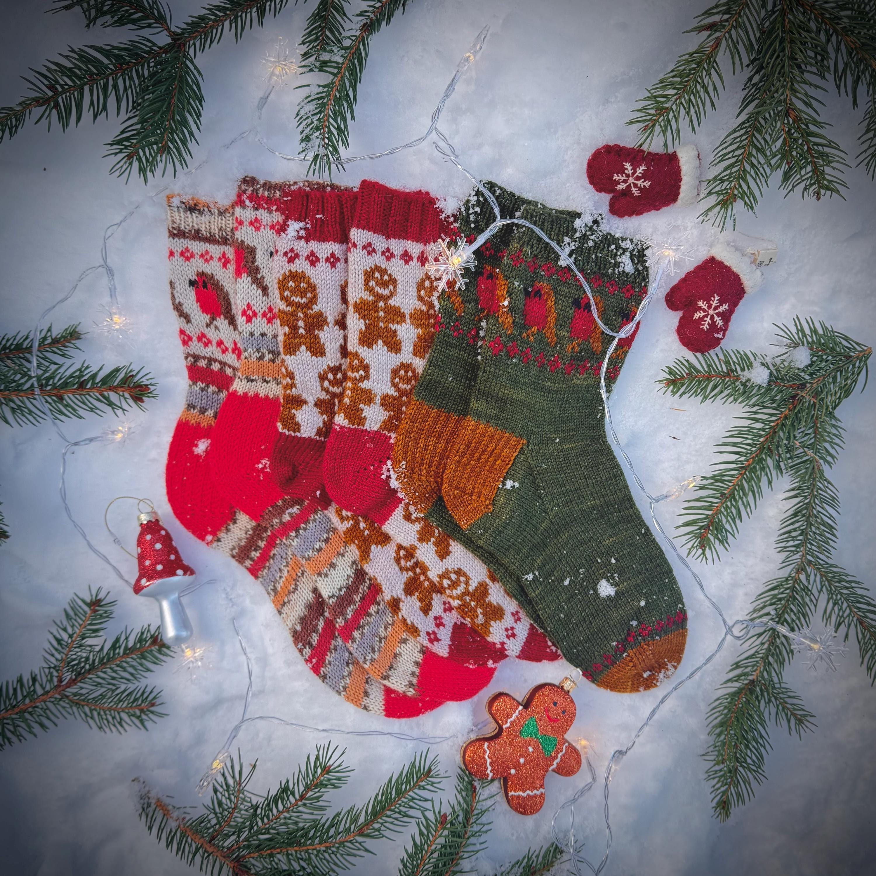 DIGITAL ITEM - A Whimsical Christmas sock set knitting pattern
