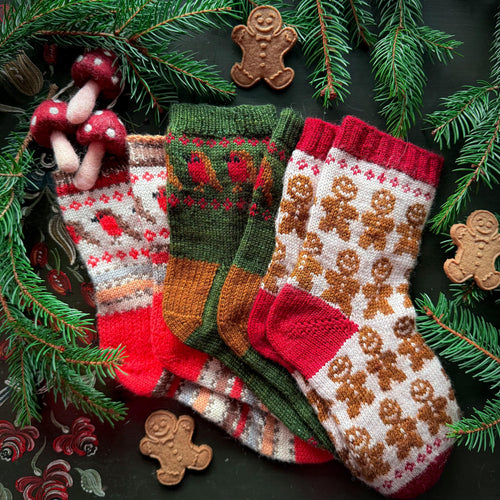 DIGITAL ITEM - A Whimsical Christmas sock set knitting pattern