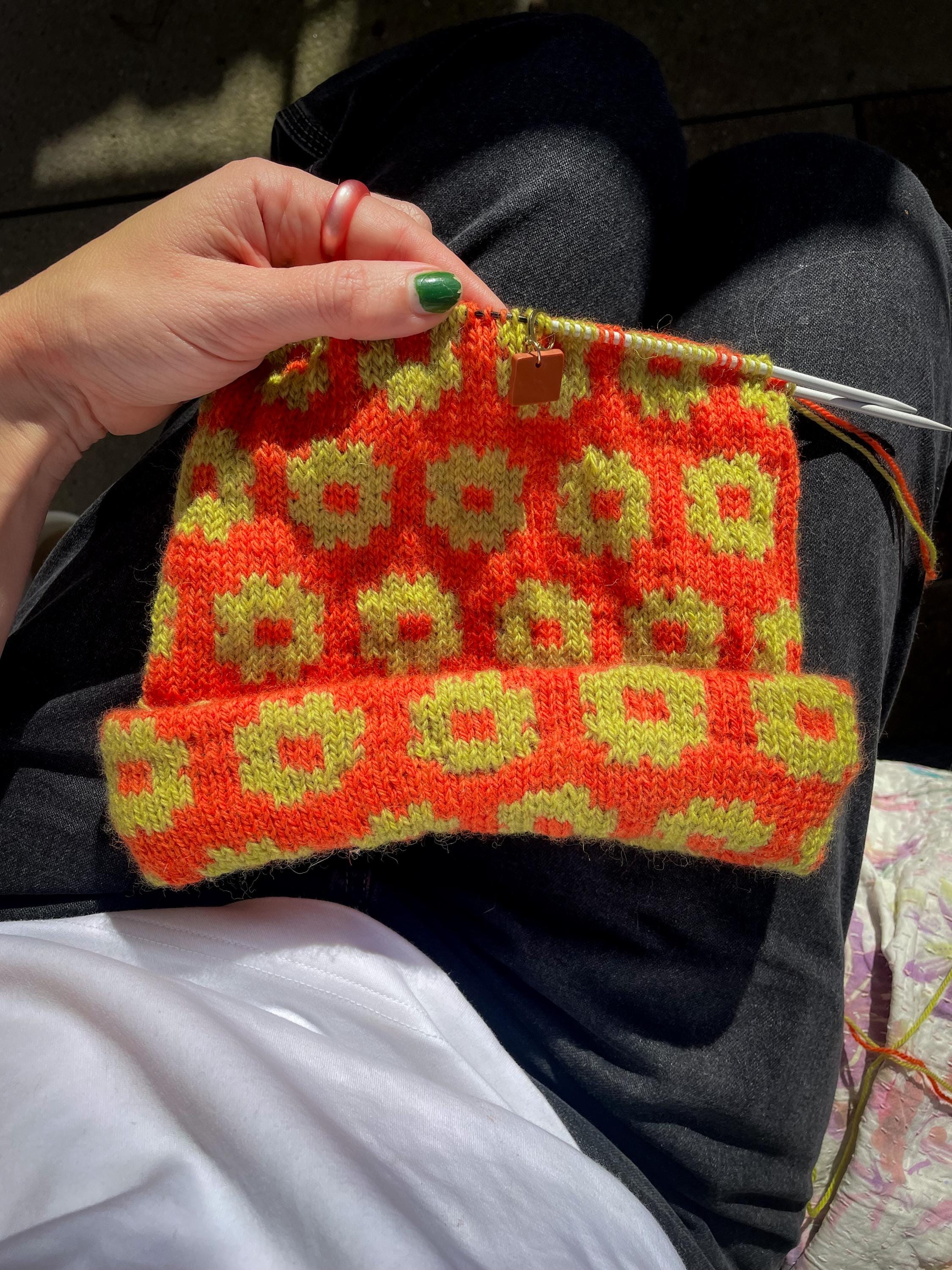 DIGITAL ITEM - Sunflower Power Beanie PDF knitting pattern