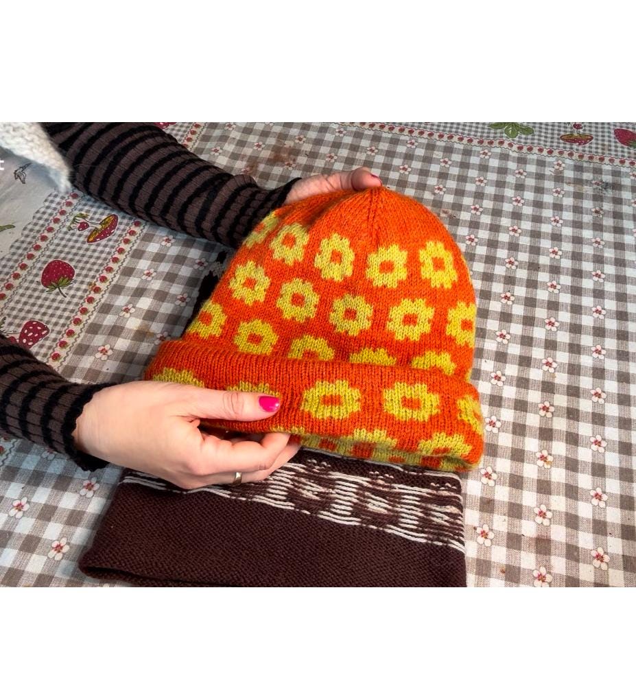 DIGITAL ITEM - Sunflower Power Beanie PDF knitting pattern