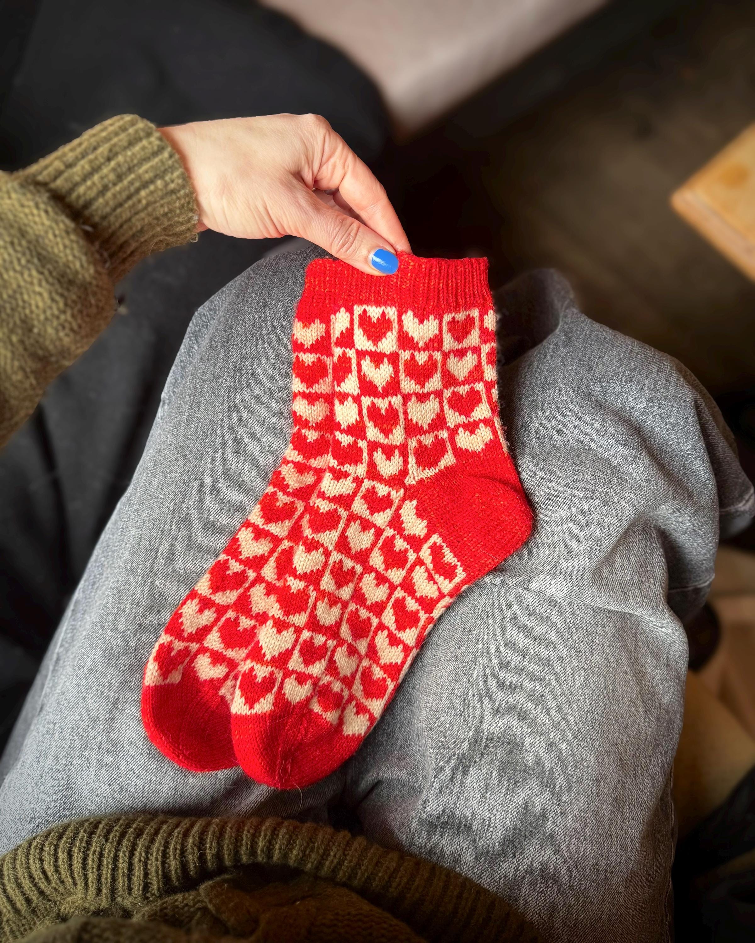 DIGITAL ITEM - PDF Knitting pattern Groove is in the Heart socks