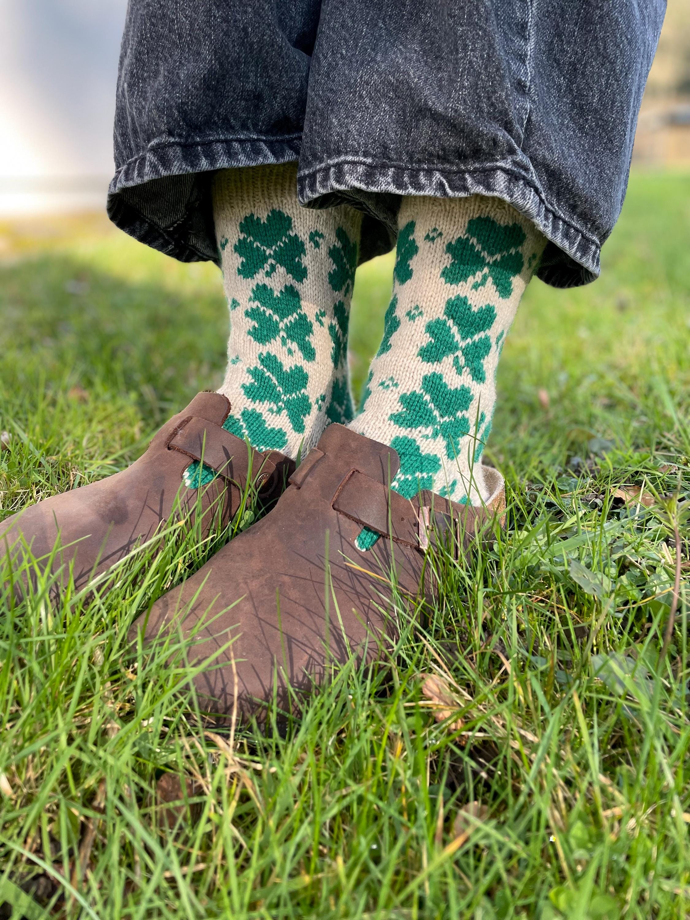 DIGITAL ITEM - Knitting Pattern Shamrock Bouquet socks.