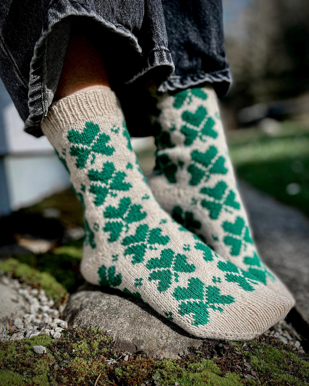DIGITAL ITEM - Knitting Pattern Shamrock Bouquet socks.