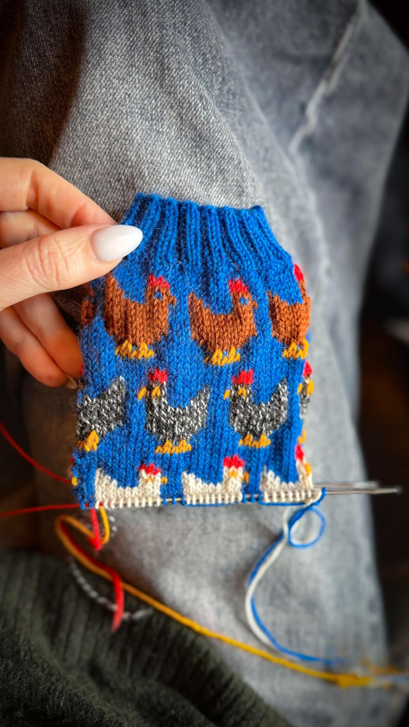 DIGITAL ITEM - Knitting pattern PDF. Herding Hens sock set