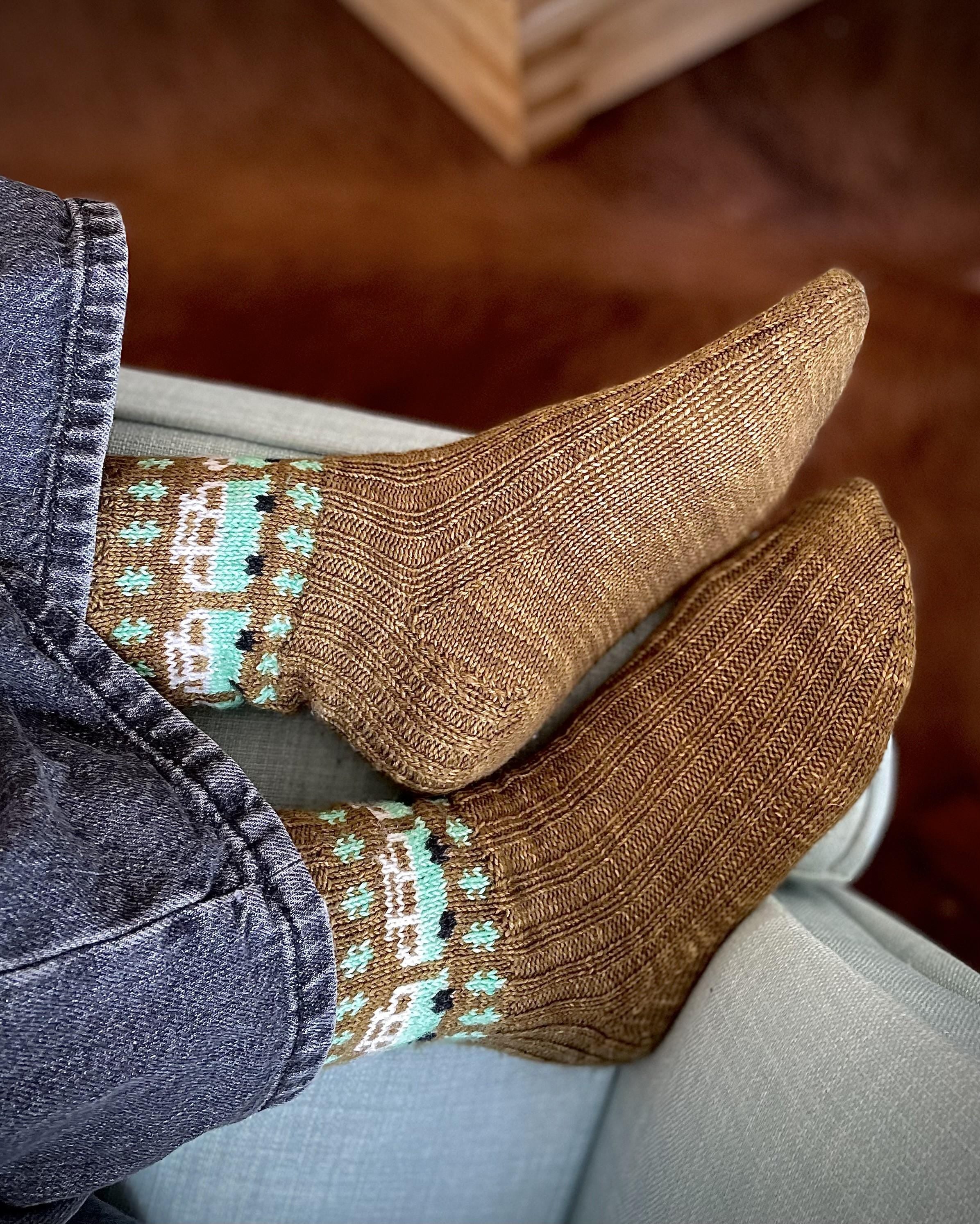 DIGITAL ITEM PDF Pattern - Home is Where You Park it socks. English