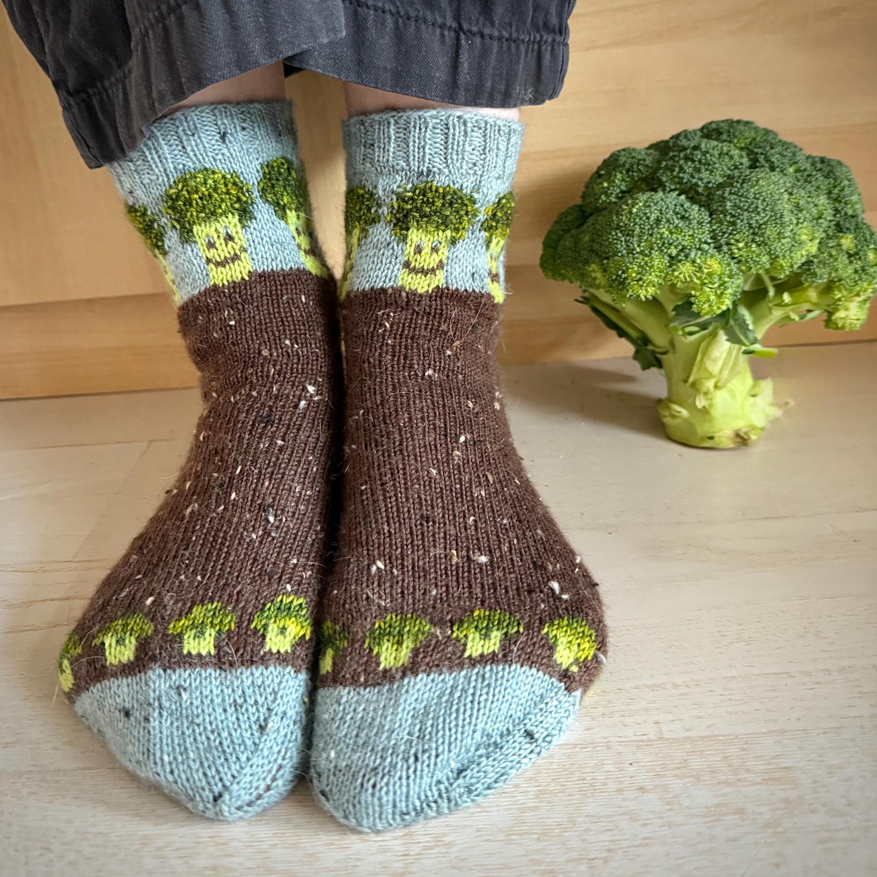 DIGITAL ITEM - PDF File. Broccoli Sockoli knitting pattern