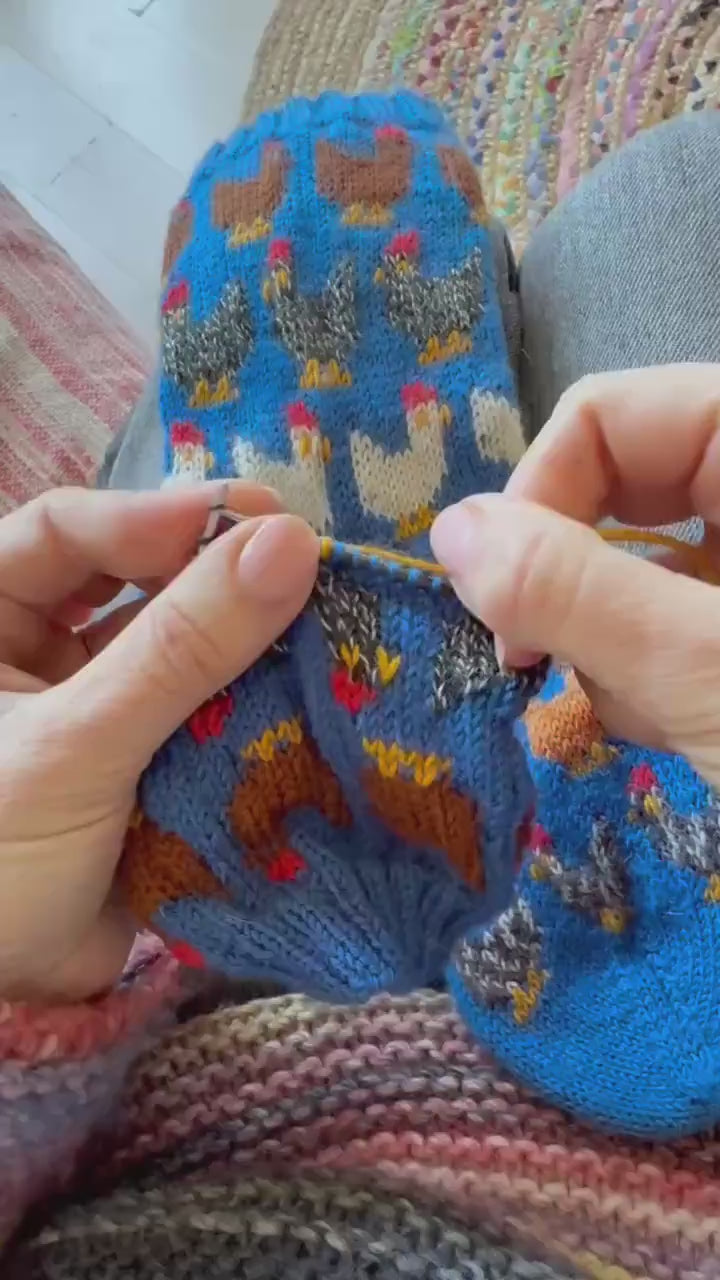 DIGITAL ITEM - Knitting pattern PDF. Herding Hens sock set
