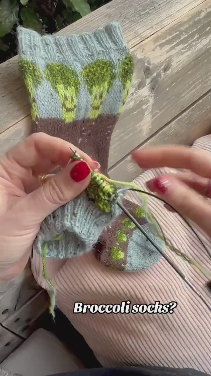 DIGITAL ITEM - PDF File. Broccoli Sockoli knitting pattern