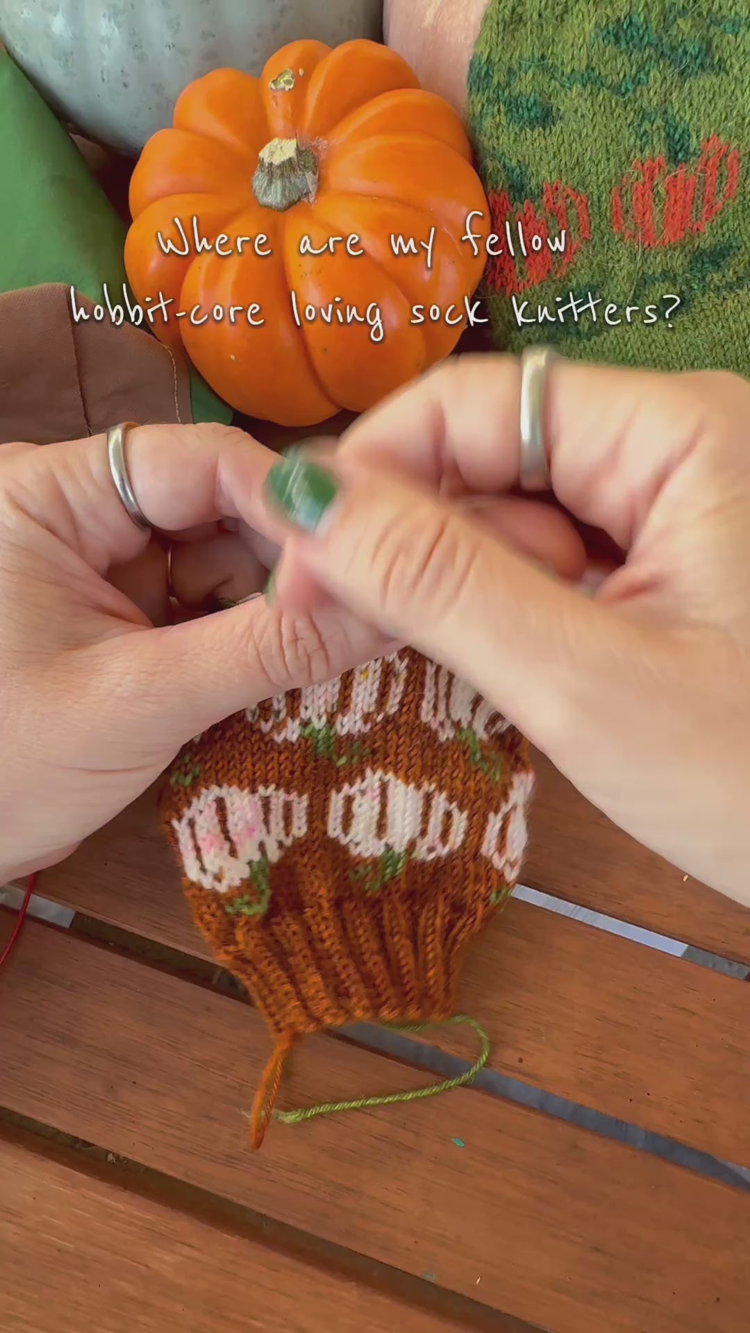 Digital Item - Cottage Pumpkin socks pattern set instructions. In English and German