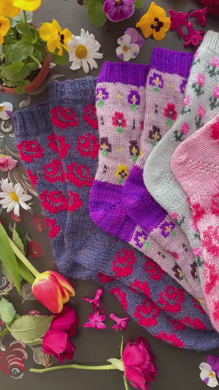 DIGITAL ITEM -Charlottes Flower Garden sock set
